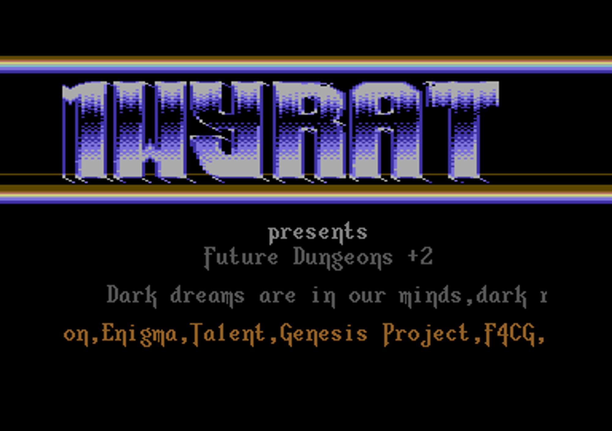 Screenshot of "Future Dungeons" - Crack: Triumwyrat - Trainer: +2 - Published by 64'er-Markt & Technik on Commodore 64 (1991)