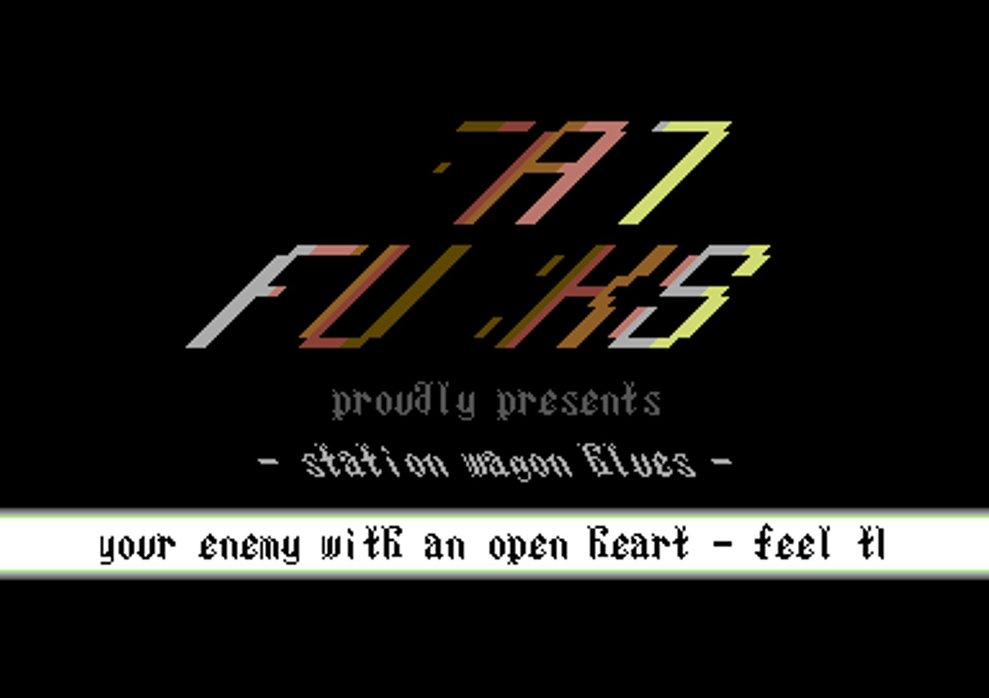 Screenshot of "Station Wagon Blues" - Crack: Fat Fucks (FFU) - Published by - on Commodore 64 (19xx)