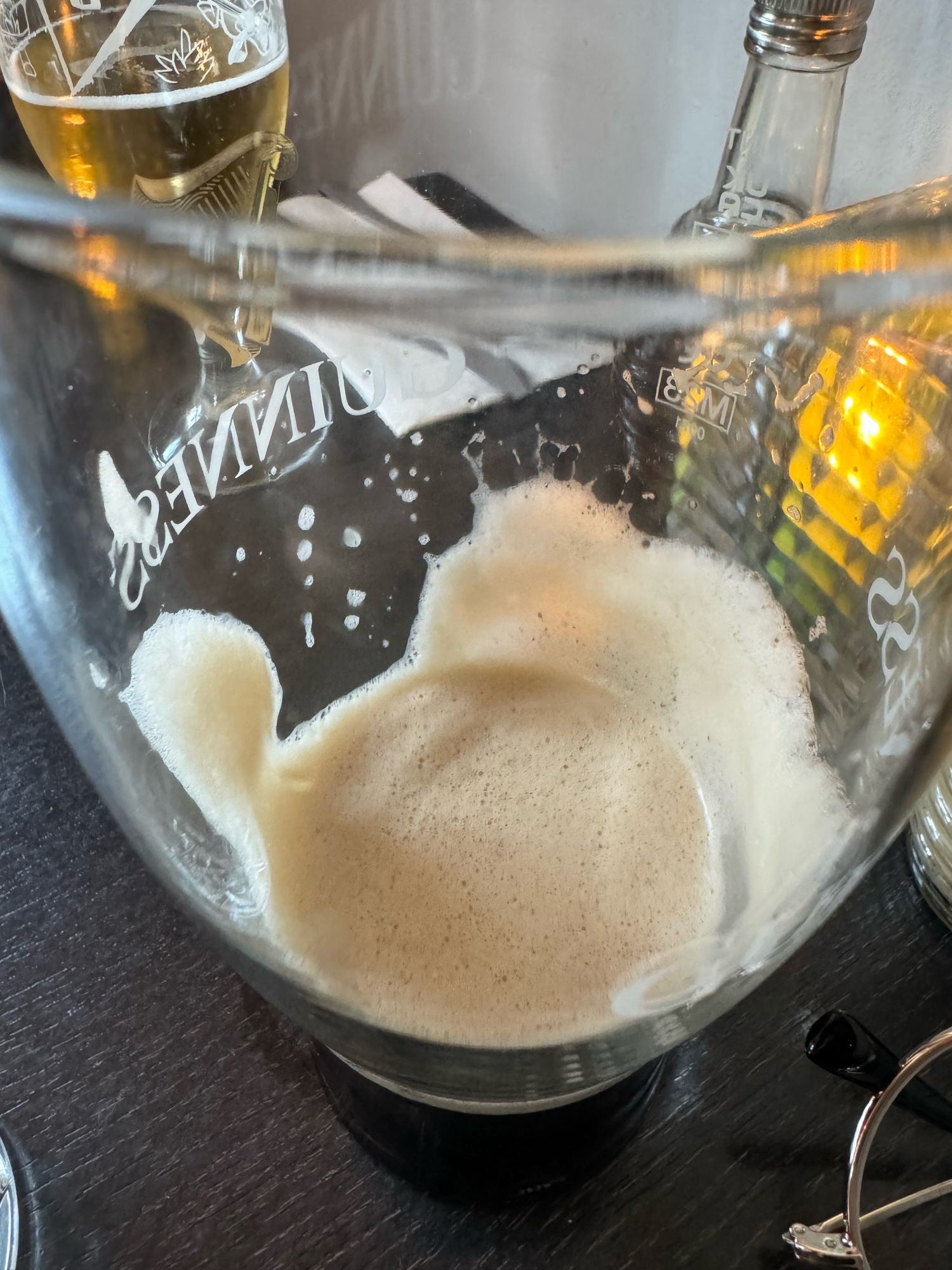 Foam left in the bottom of a Guinness glass