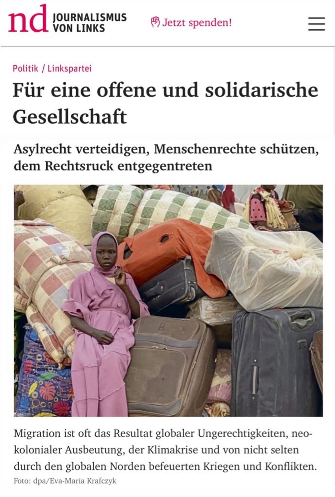 Für eine offene und solidarische Gesellschaft