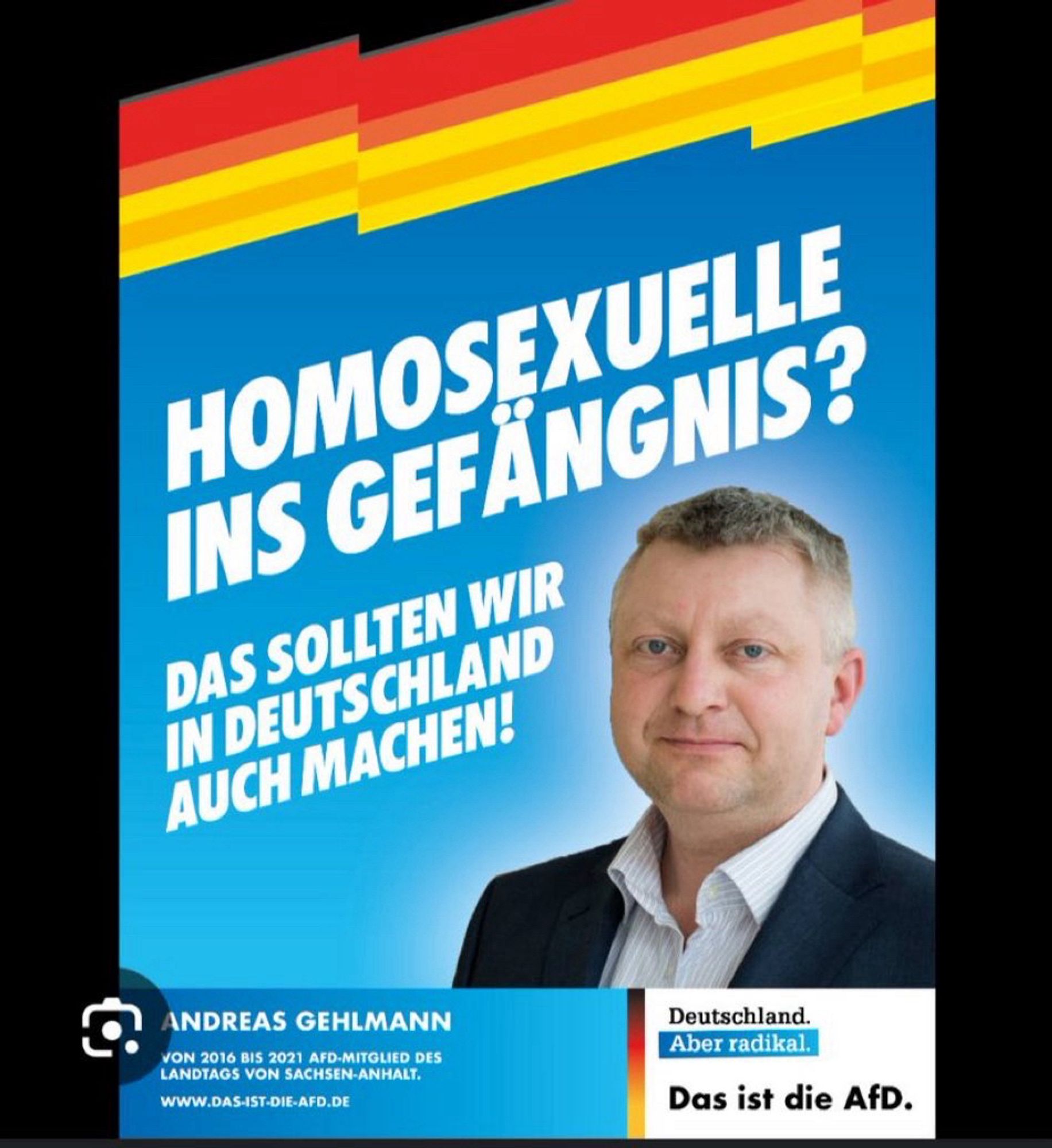 AfD Poster mit Homosexuelle ins Gefängnis