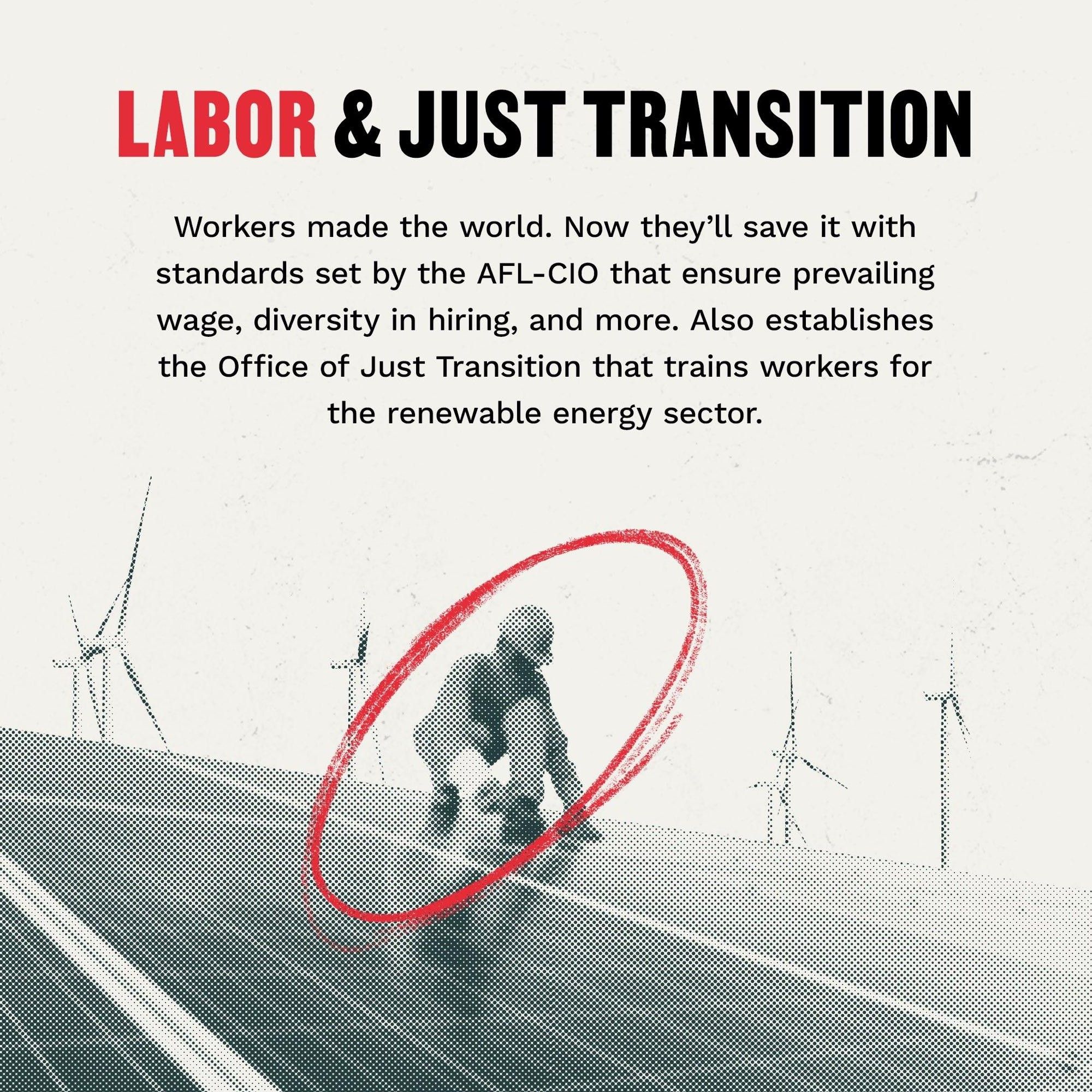 LABOR AND JUST TRANSITION
Workers will build the future protected by standards set by the AFL-CIO. Unionized fossil fuel workers affected by BPRA as well as NYPA workers will have their jobs, pay, and benefits protected.