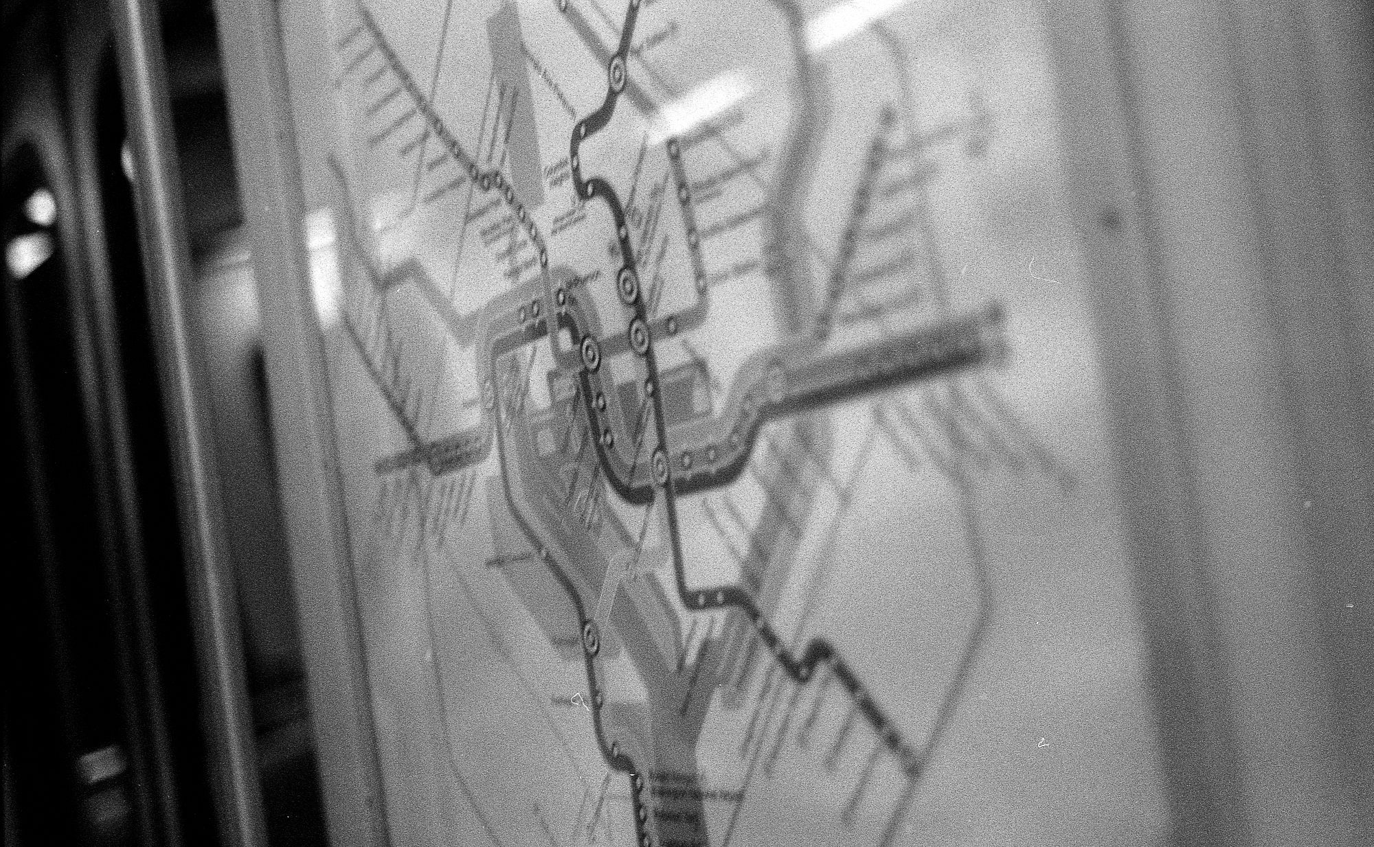 Metro map on the wall of my subway car.