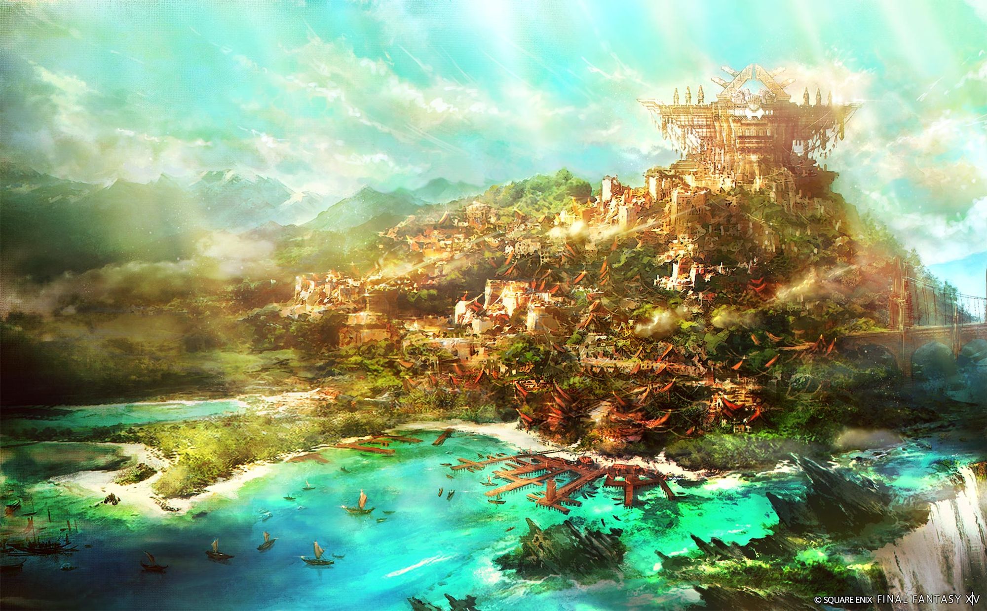 Artwork de Tuliyolal, ville principale de Dawntrail