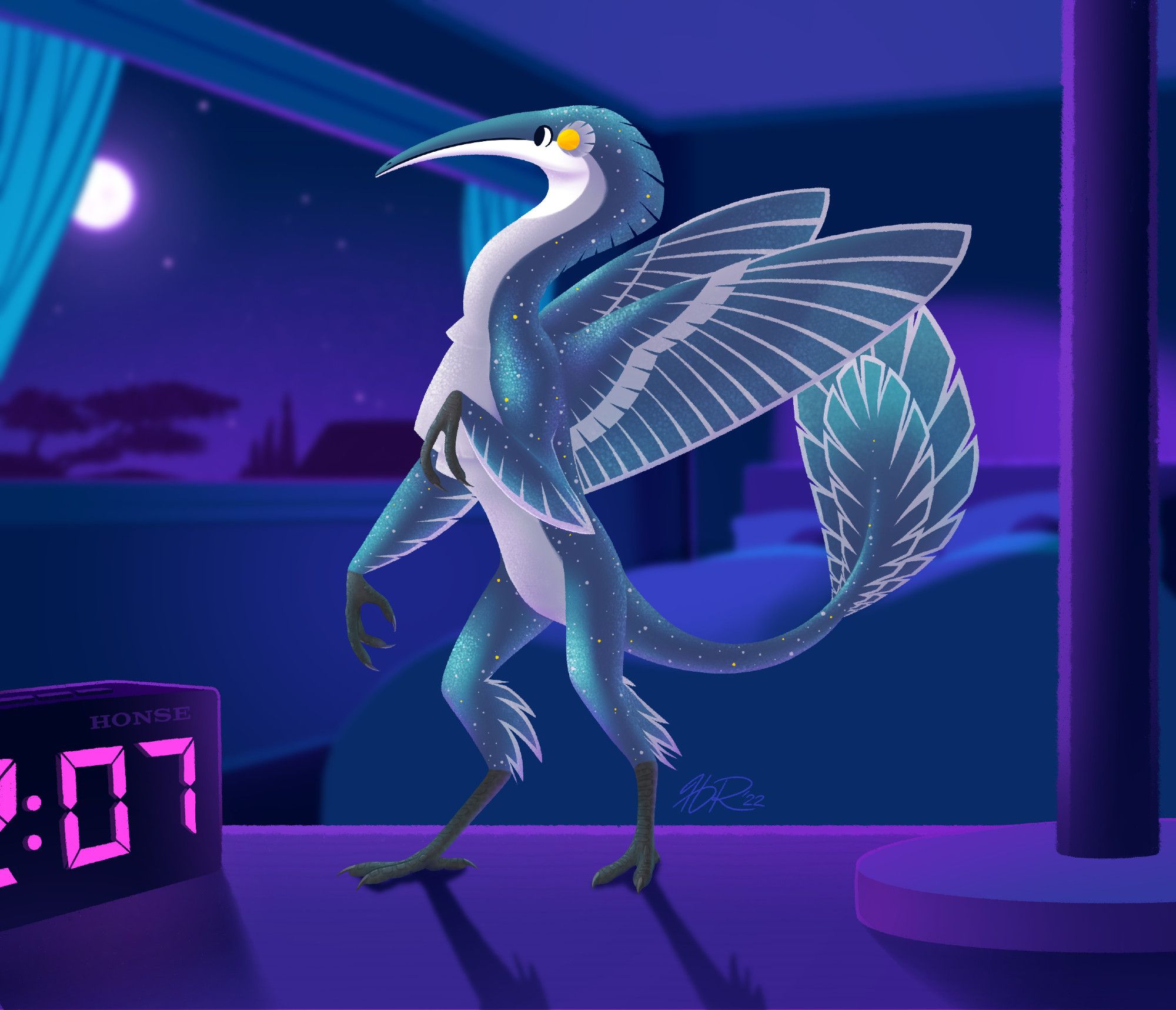 An original character named Yuka. He is a sugar drake with traits resembling a hummingbird.