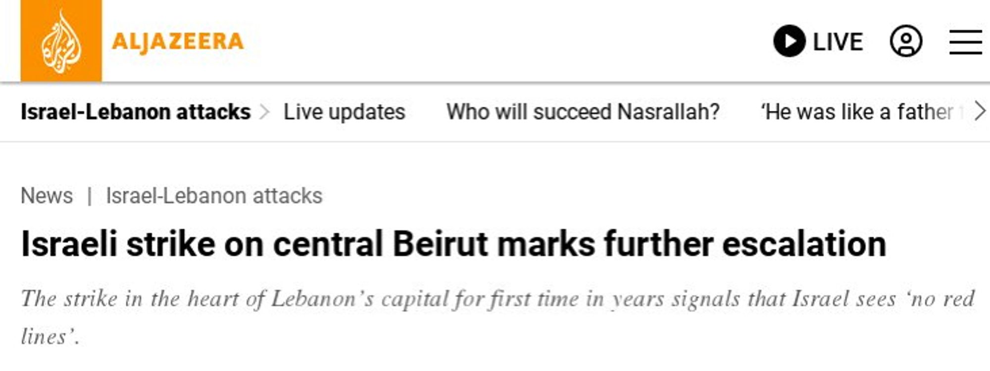 Central Beirut hit in air strike of Israel
Headlines AlJazeera 2024 Sep.30