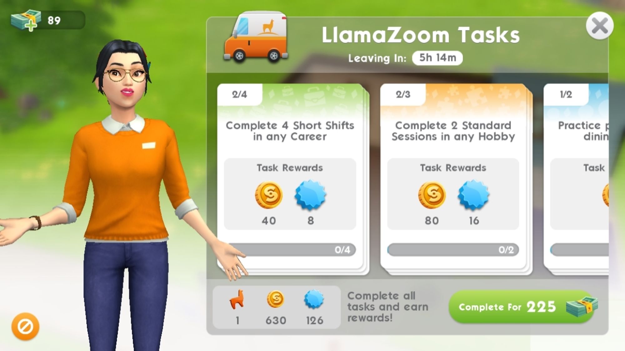 A daily tasks feature UI I created for The Sims Mobile at Maxis.