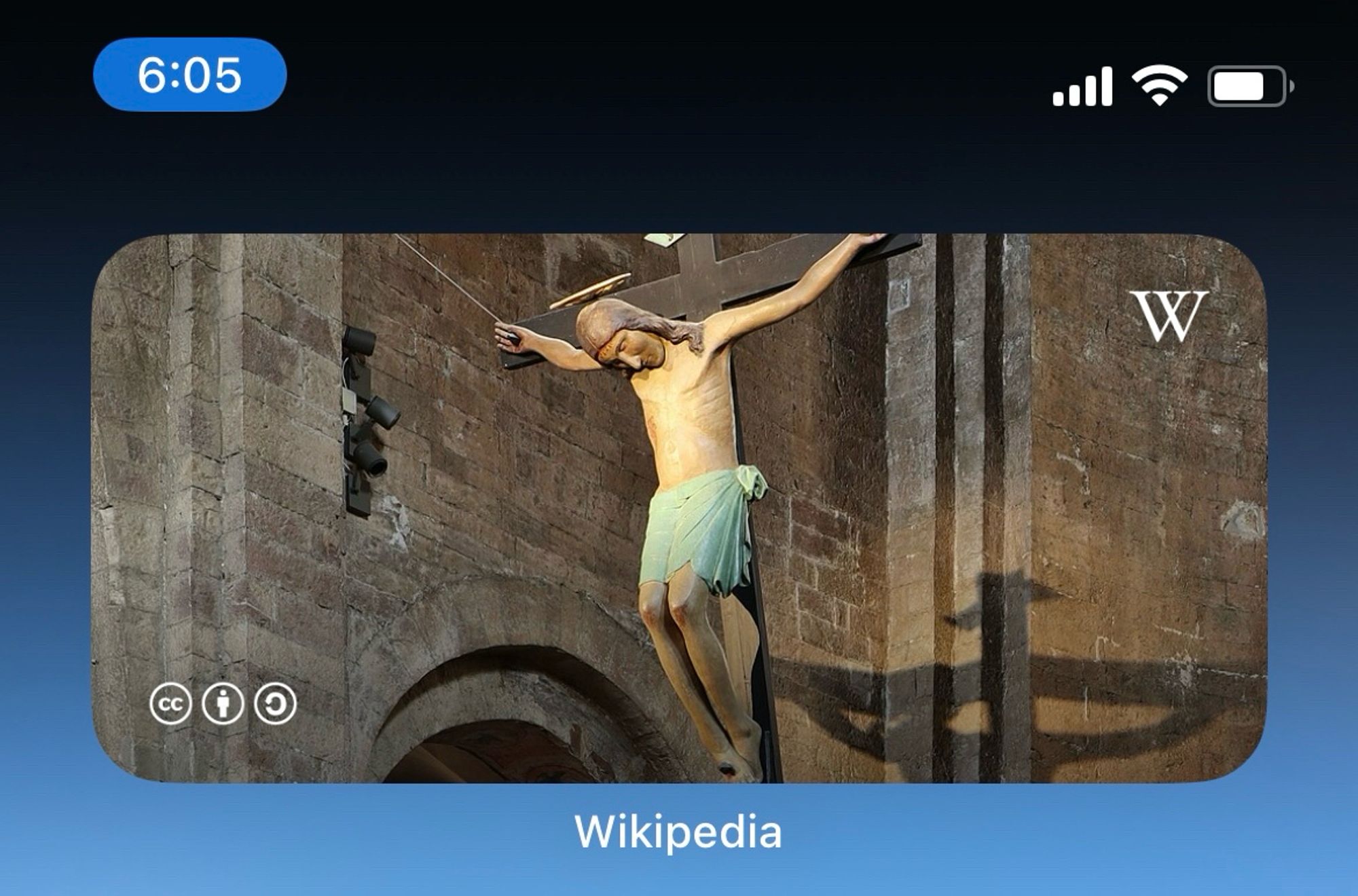 A crucifixion statue on Wikipedia