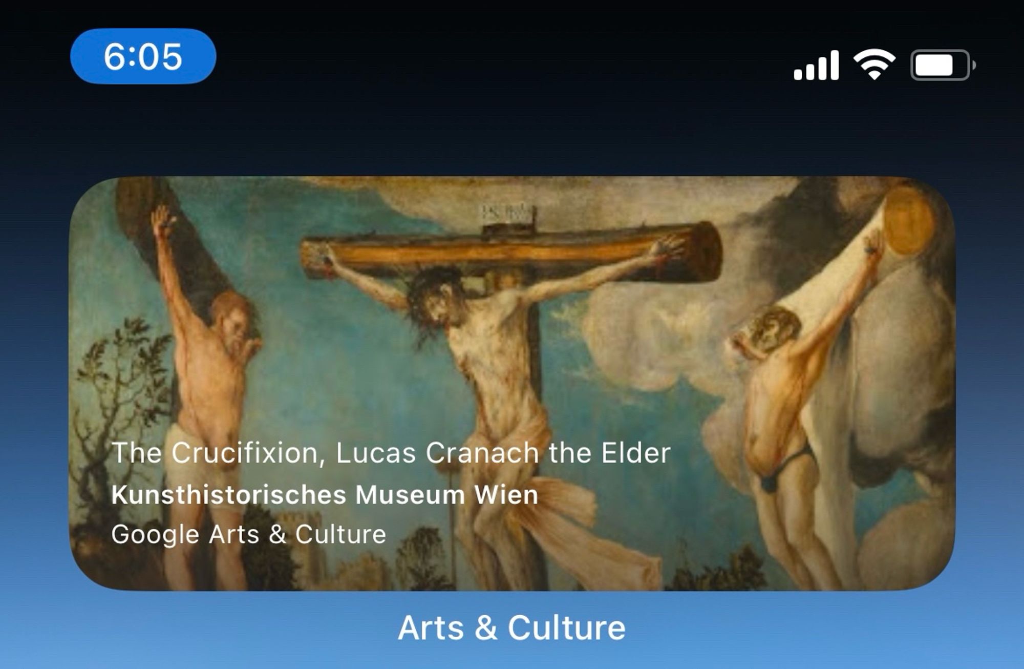 A crucifixion painting on Google Arts & Culture