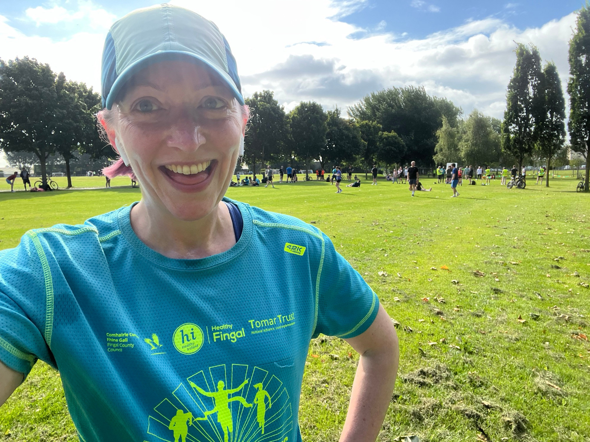 Pale white lady after Parkrun 