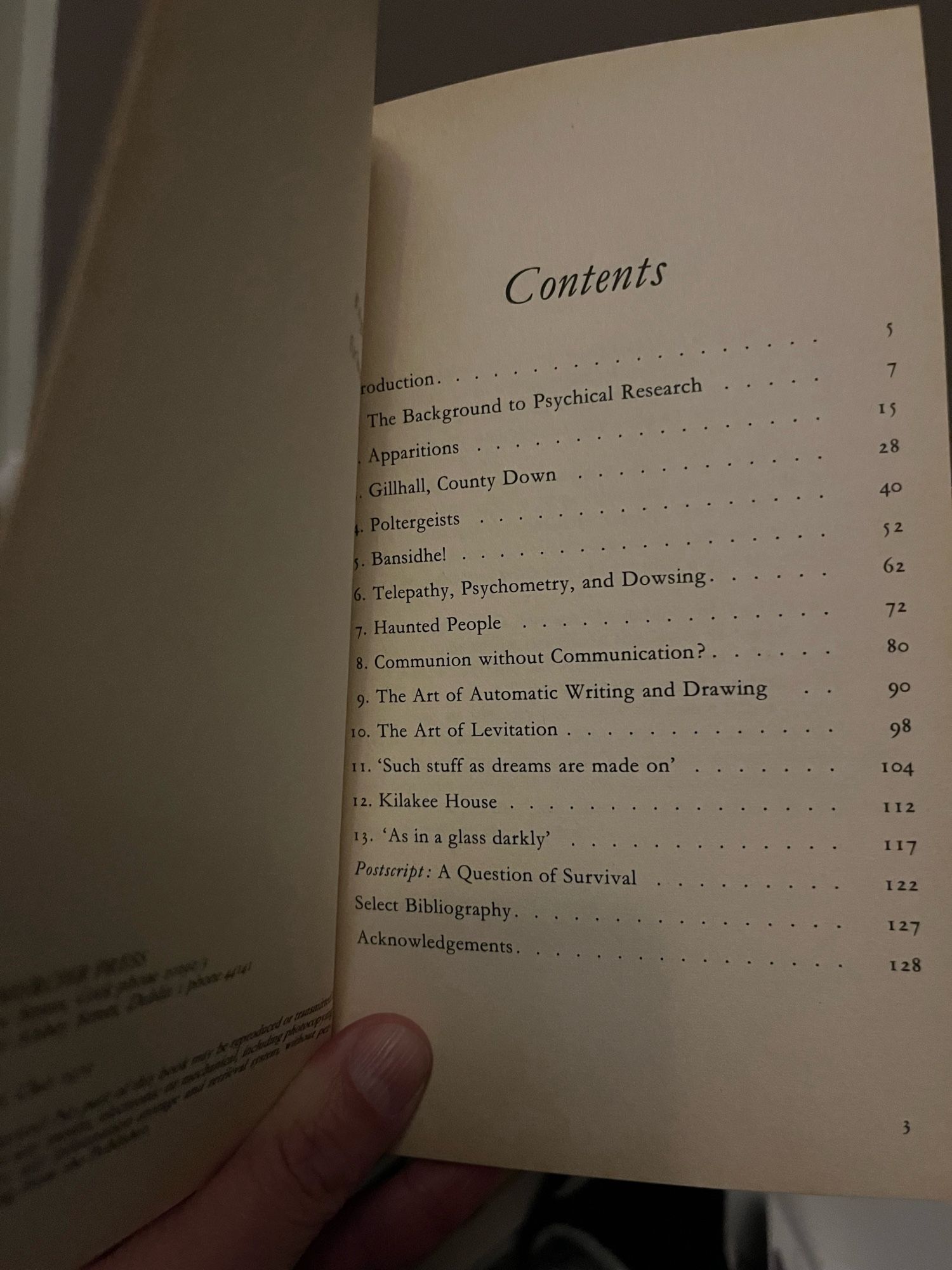 Contents page of the book