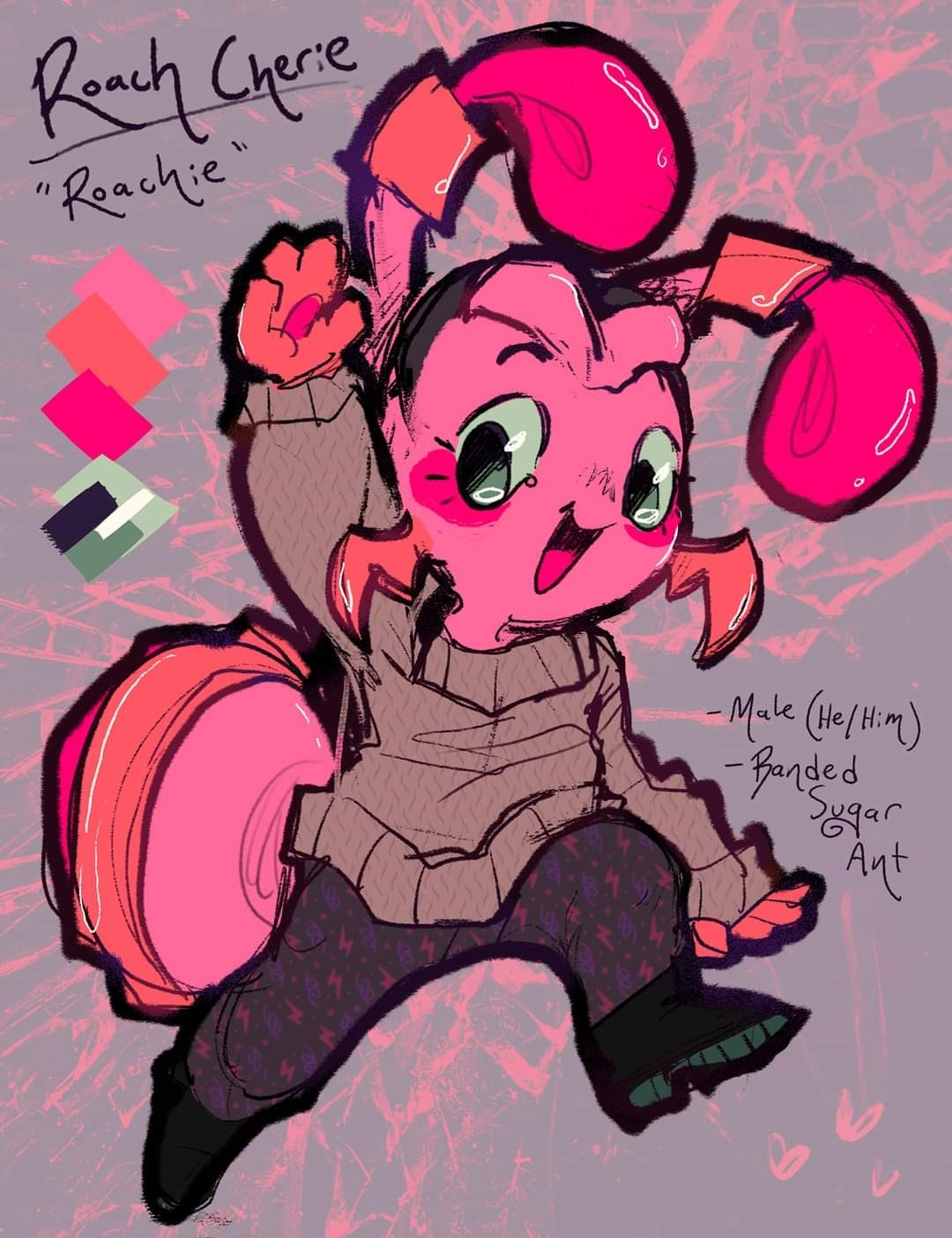 ref of my fursona roachie