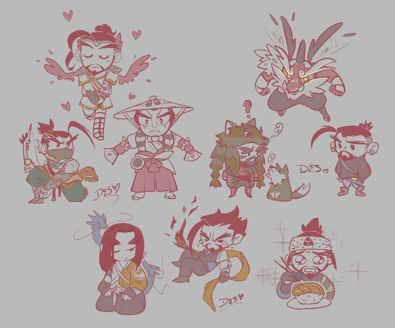 series of chibi hanzo skins