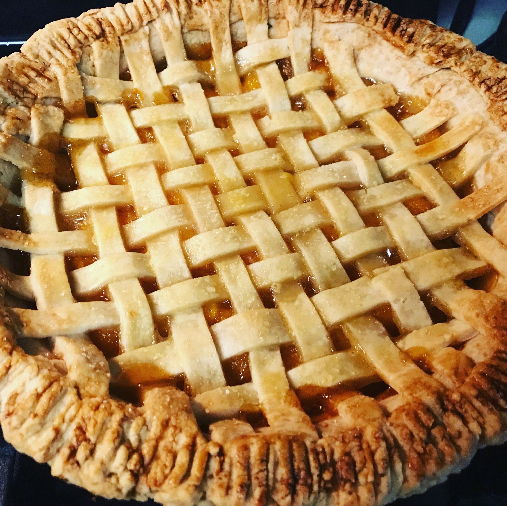 Apple pie with lattice top