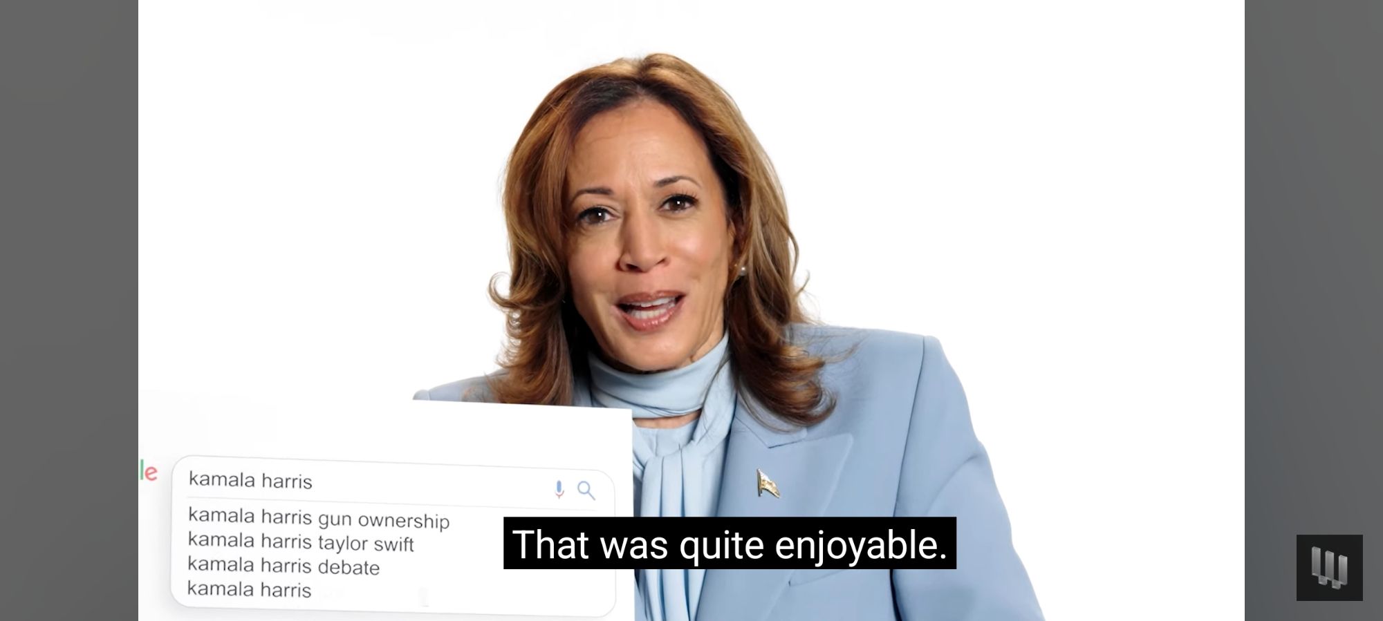 Kamala Harris saying "that was quite enjoyable"