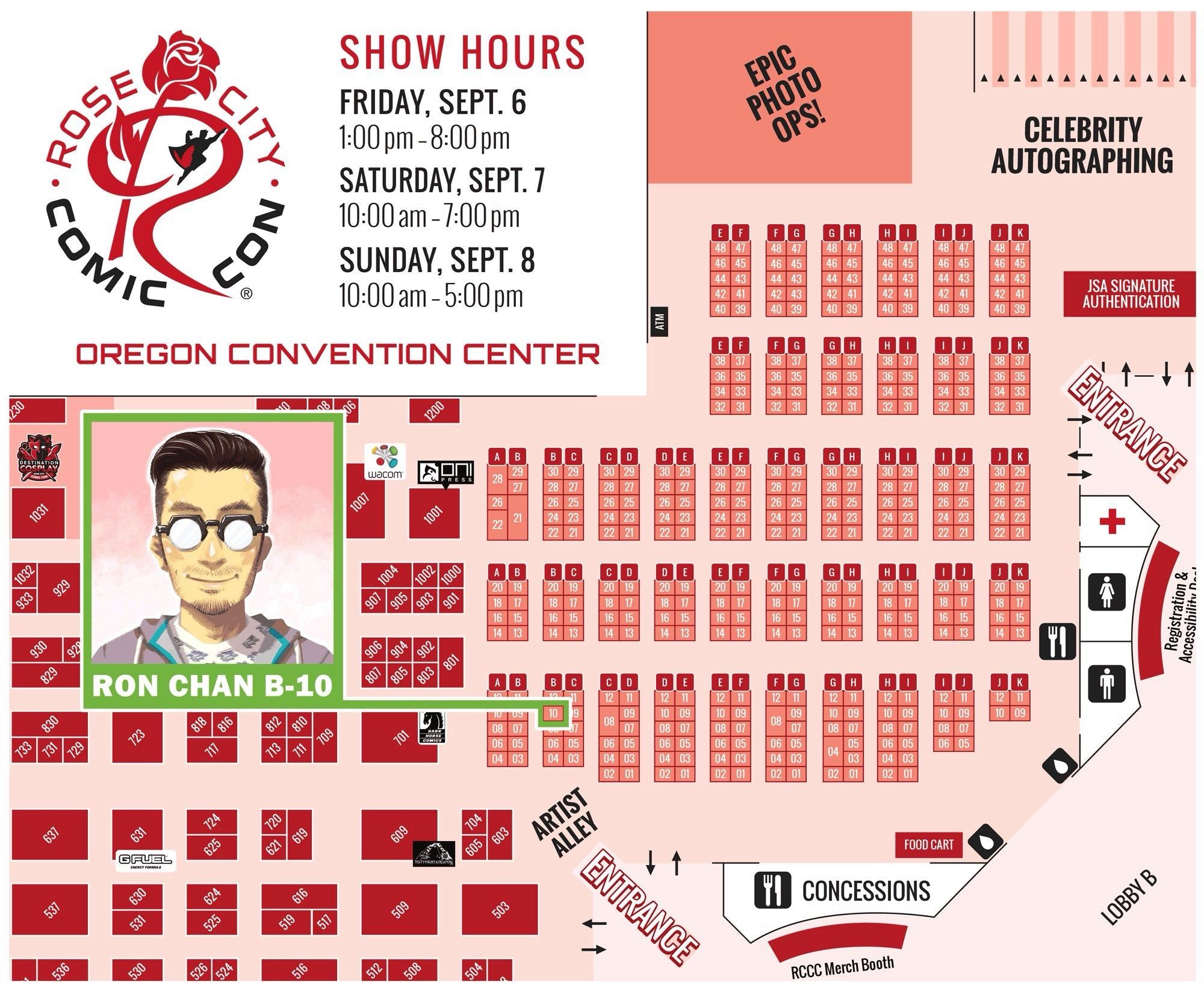 Floor plan showing my table location