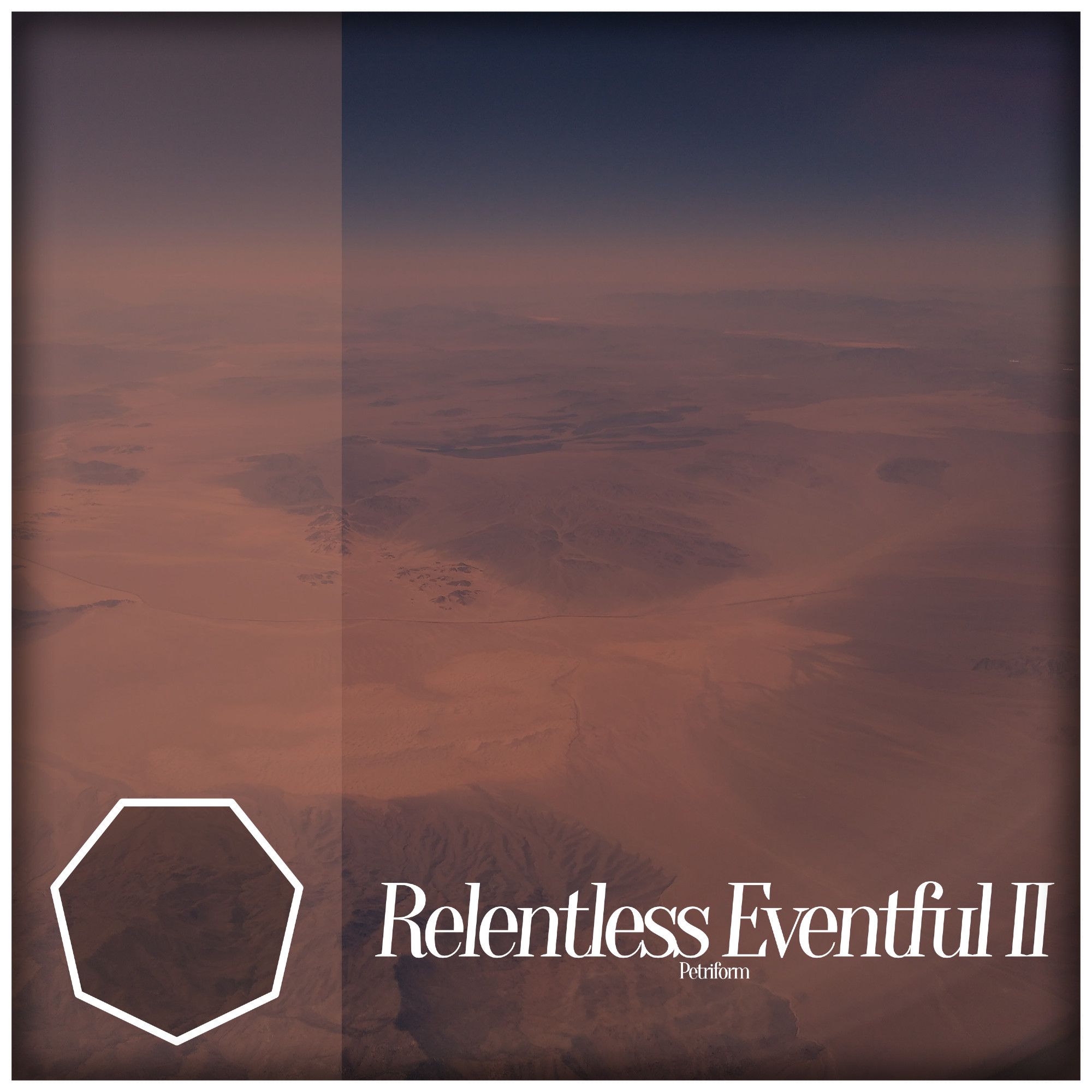 "Relentless Eventful II" album art depicting a barren landscape