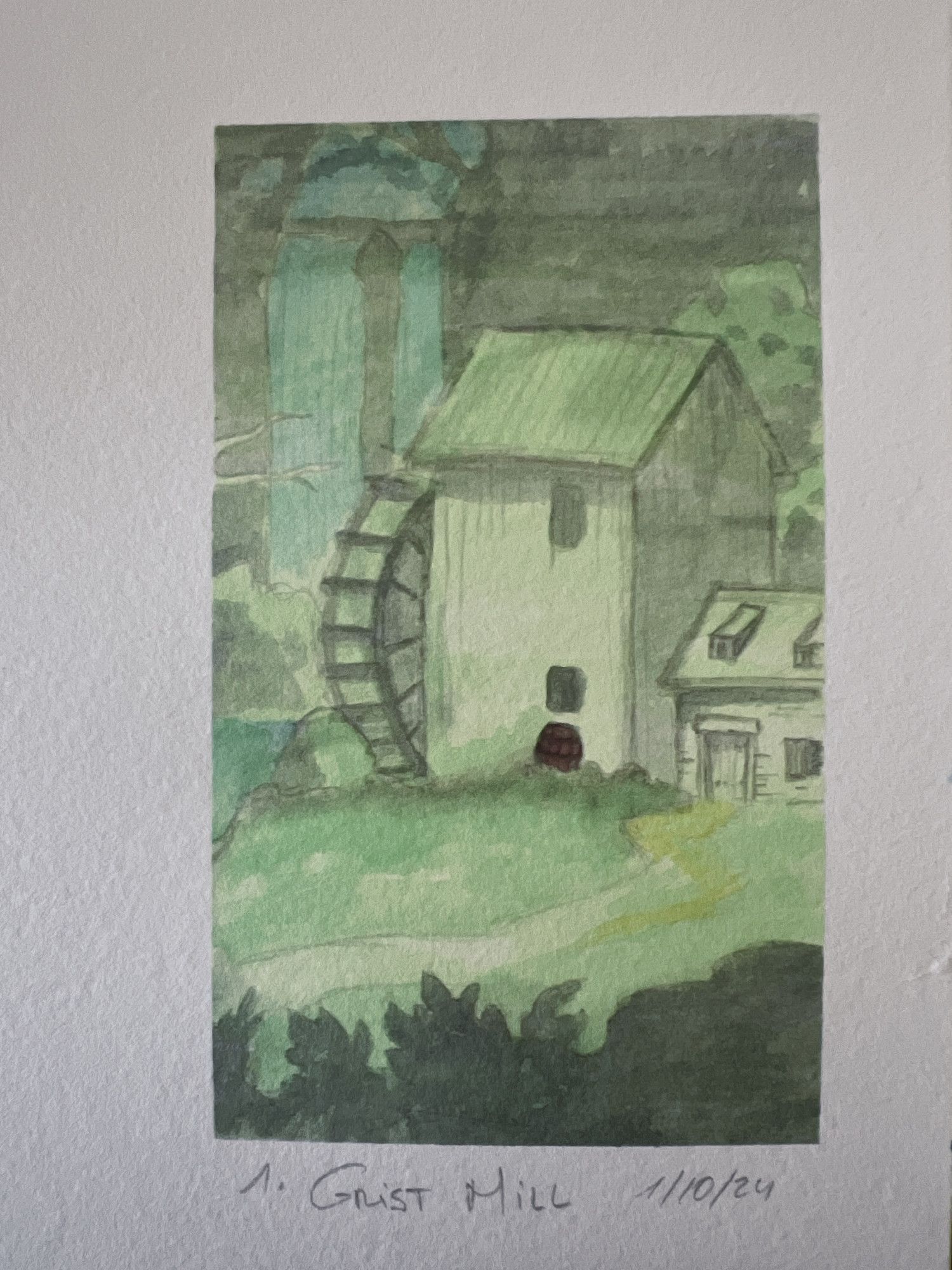 Doodle of the grist mill from the first espisode of the series over the garden wall