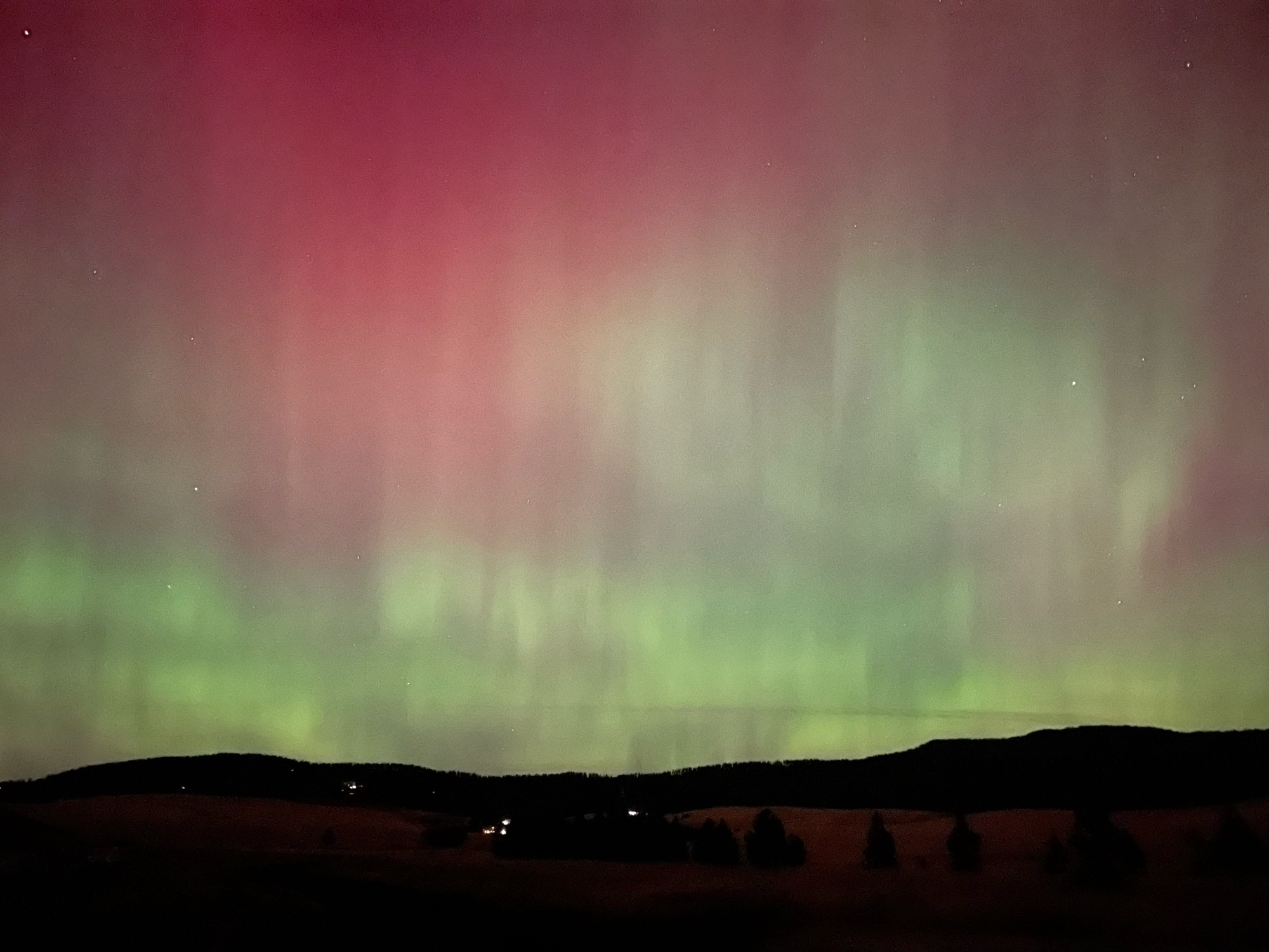 Northern lights as seen just outside of Moscow Idaho