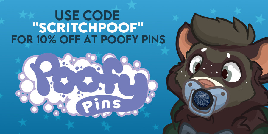 Use code "SCRITCHPOOF" for 10% off at Poofy Pins~!