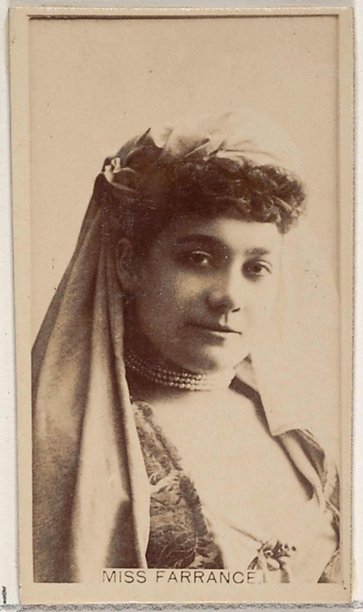 Miss Farrance, from the Actors and Actresses series (N45, Type 8) for Virginia Brights Cigarettes (ca. 1888) by Allen & Ginter.