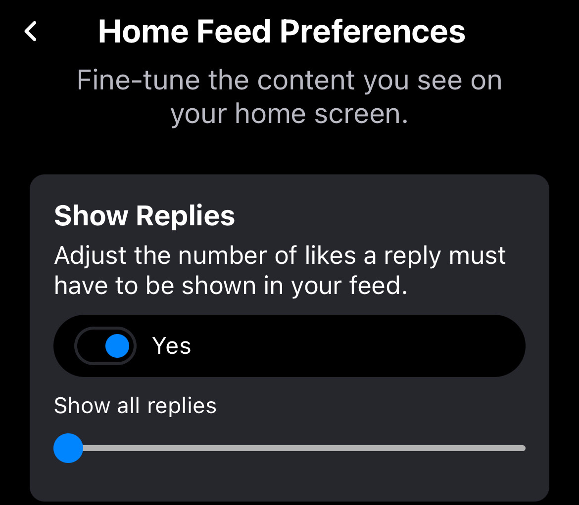 Home Feed Preferences screen on Bluesky.