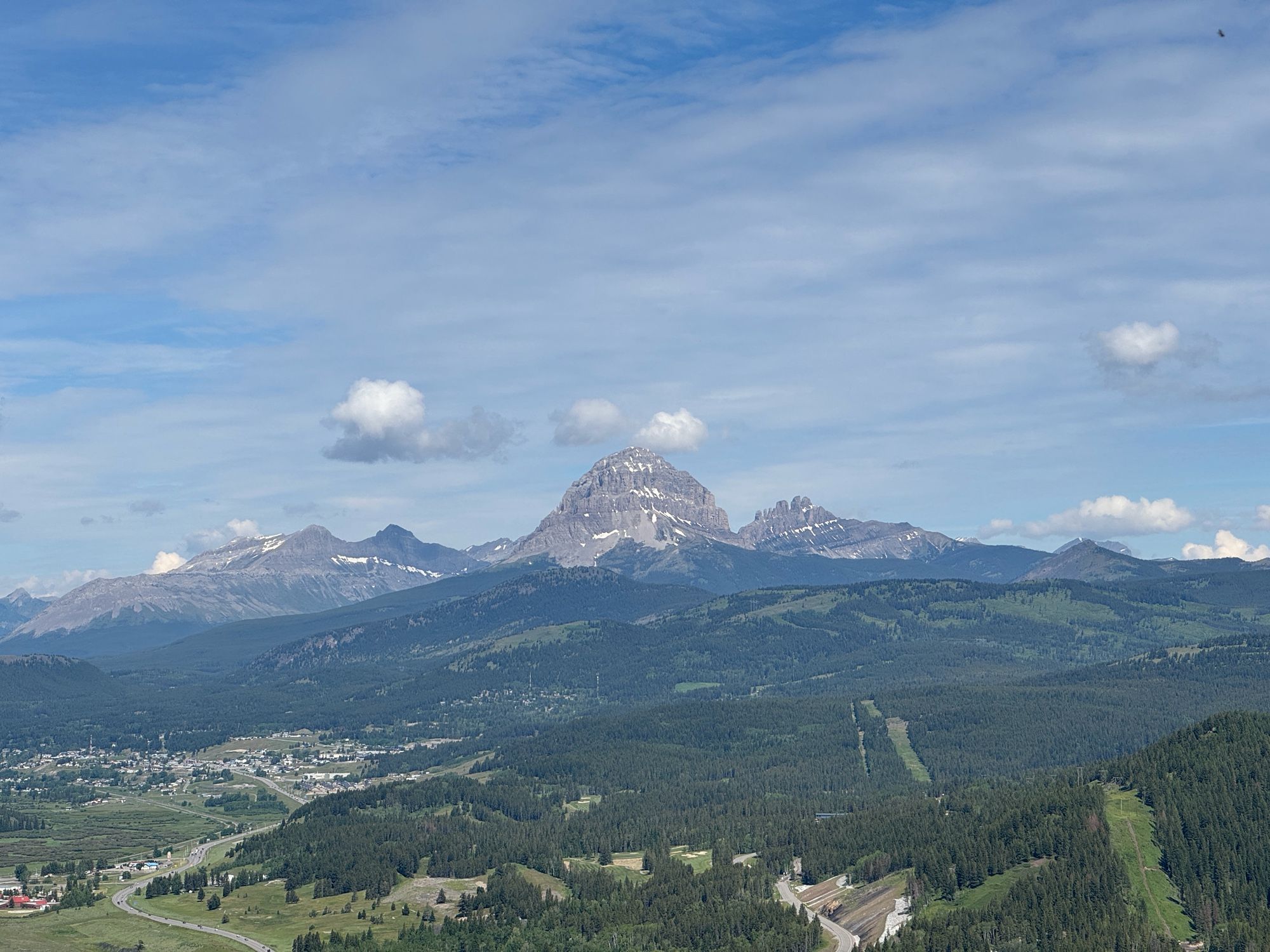 A view of Crowsnest Mountain and the Seven Sisters