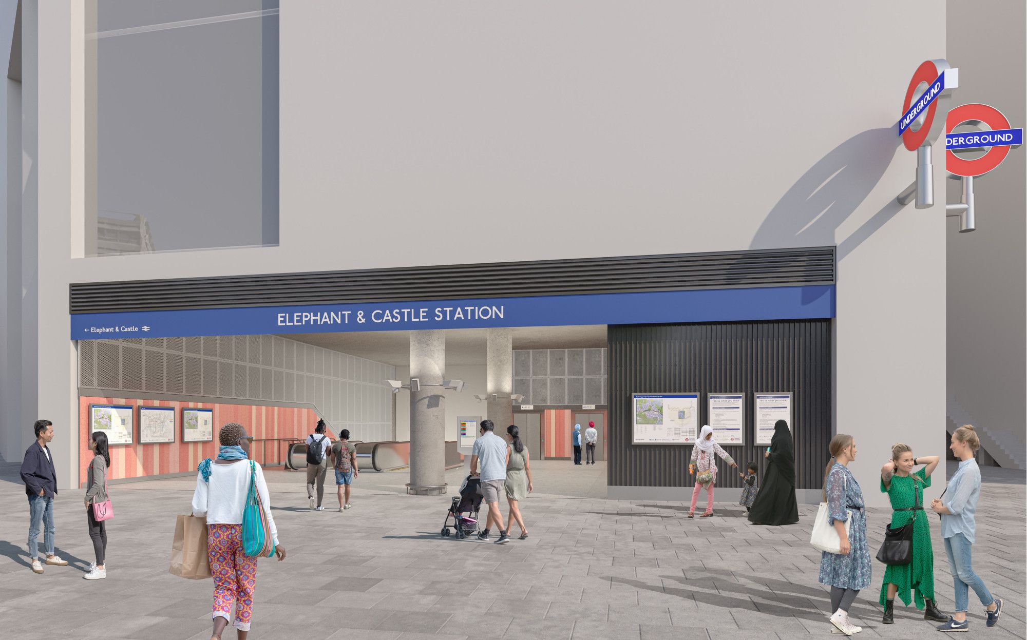 TfL Image - CGI view of Elephant & Castle Tube station from Peninsula