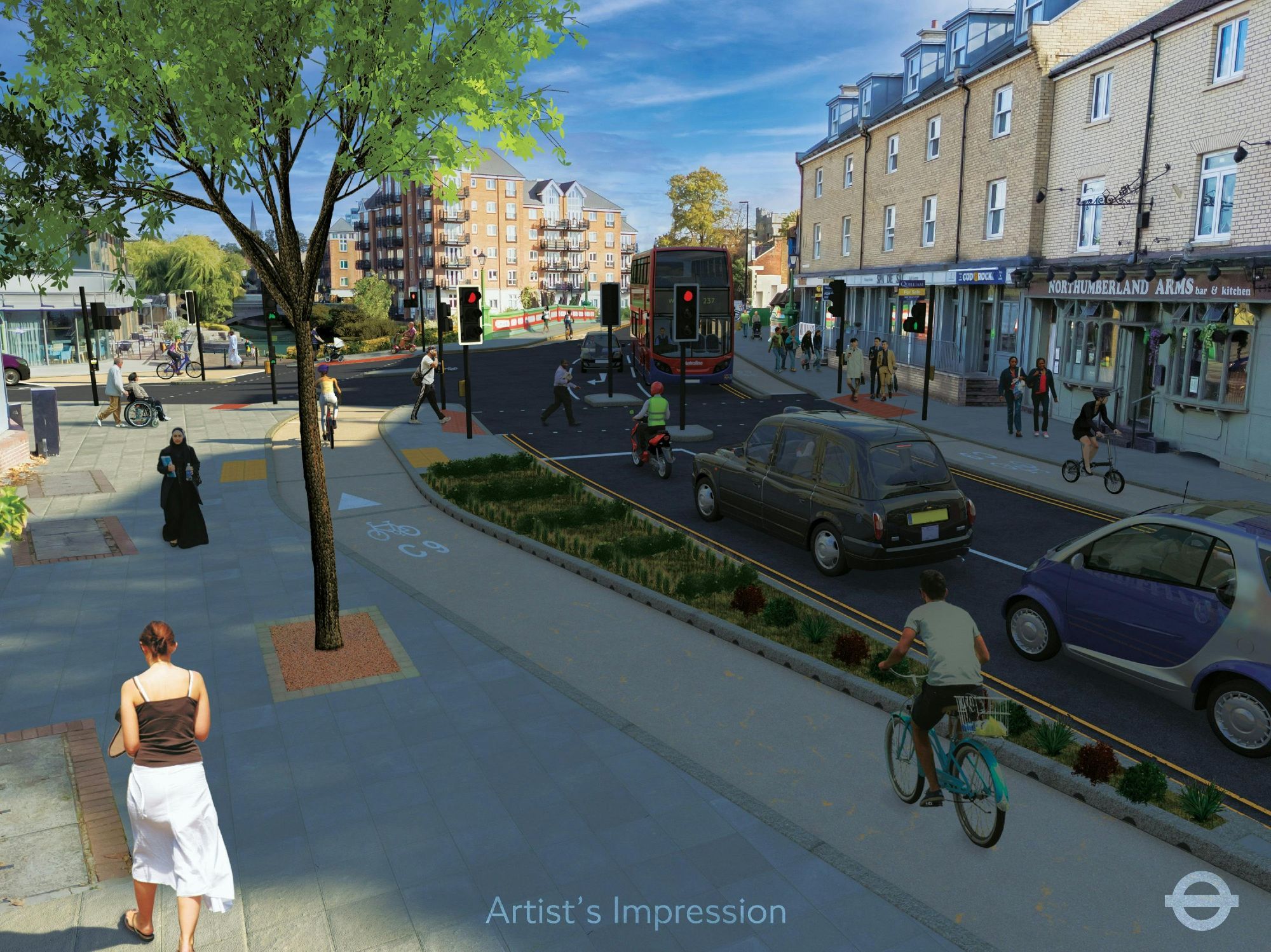 Artist's impression of Junction of Brentford High Street with Commerce Road

Image by TfL