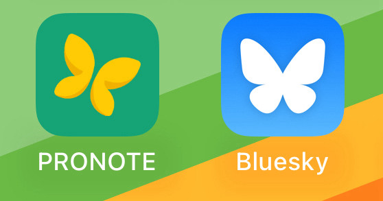 Similitudes non dissimulées entre les logos de PRONOTE et Bluesky !