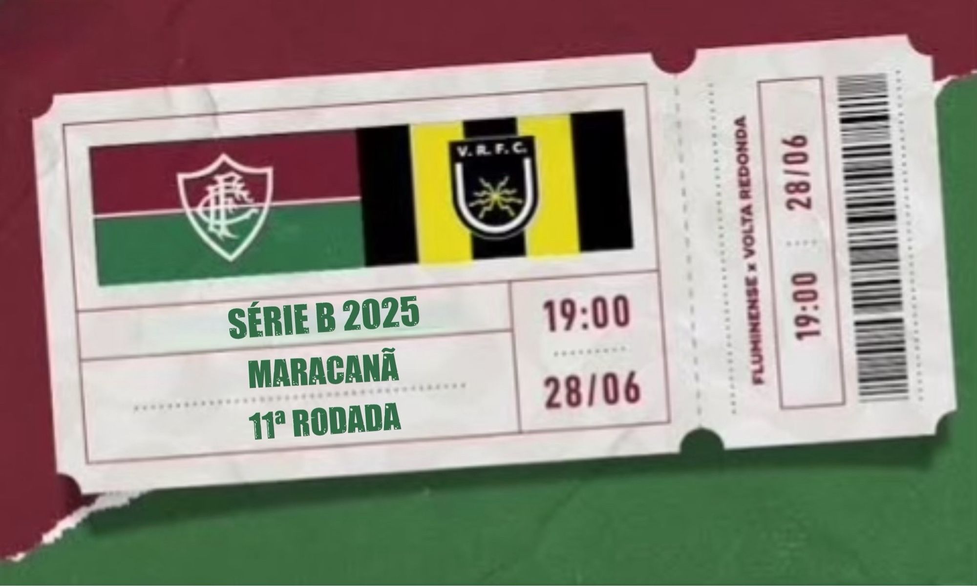 Ingresso de Fluminense e Volta Redonda válido pela Série B 2025