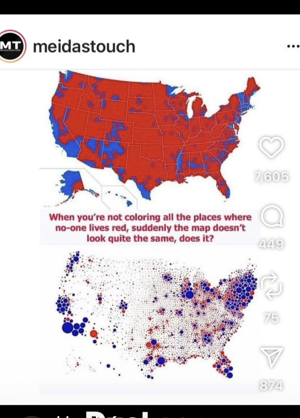 Fair picture of voter concentration without going the GOP credit for empty space.