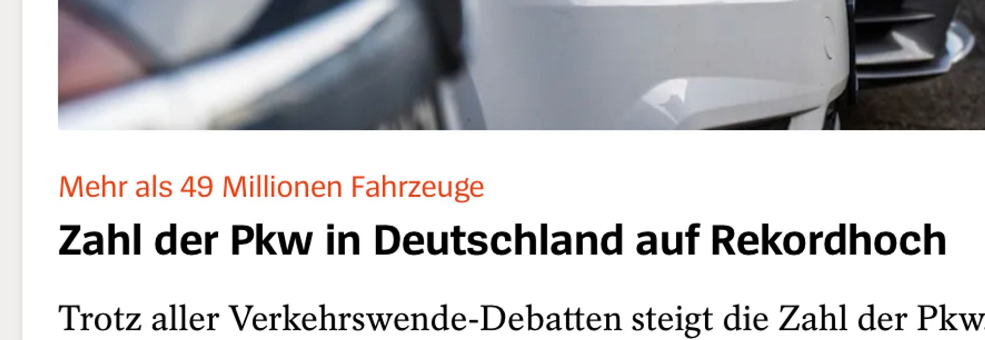 Mehr als 49 Millionen Fahrzeuge
Zahl der Pkw in Deutschland auf Rekordhoch