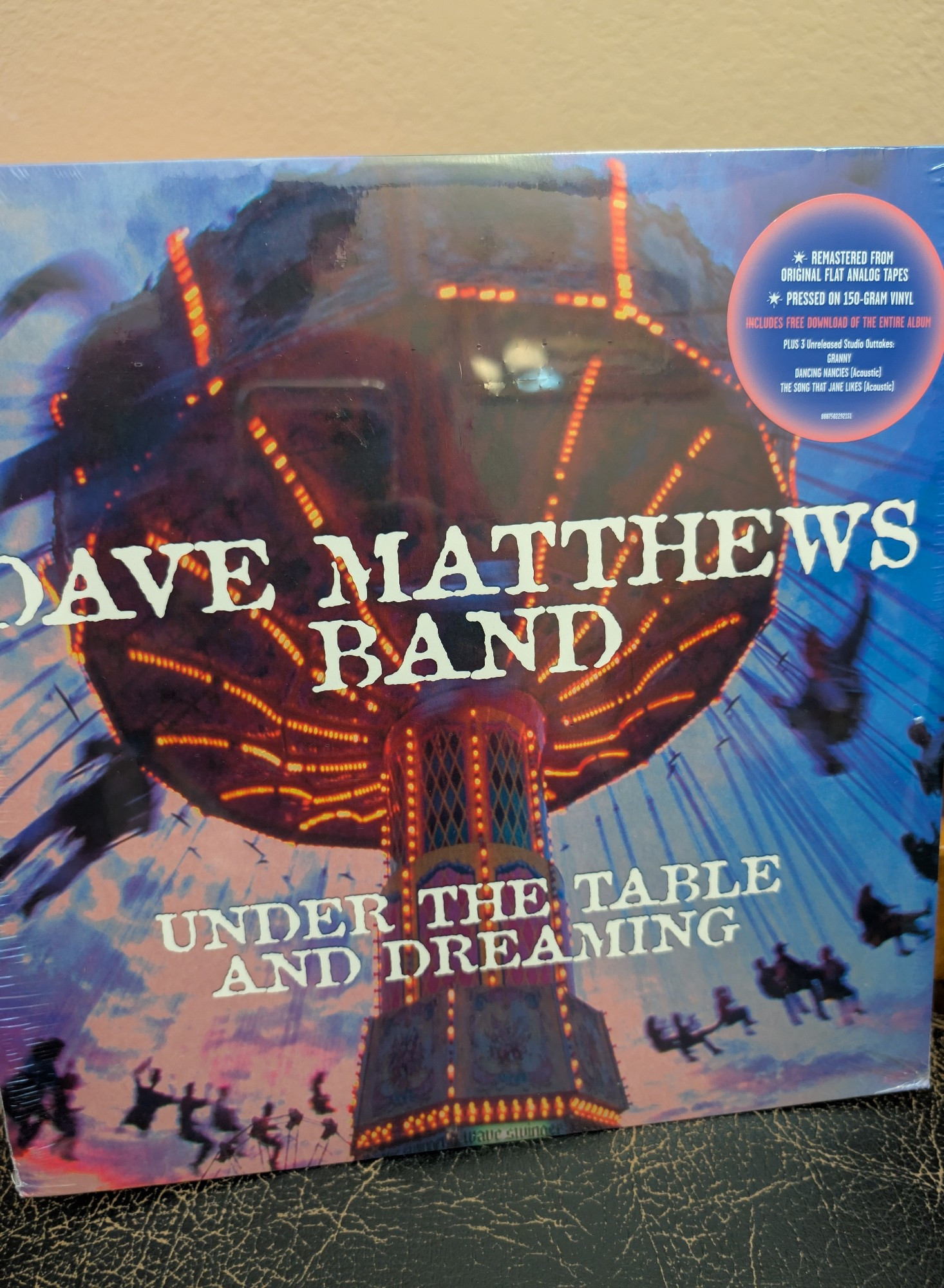 Cover of the vinyl version of Dave Matthews Band's debut studio album "Under the Table and Dreaming"