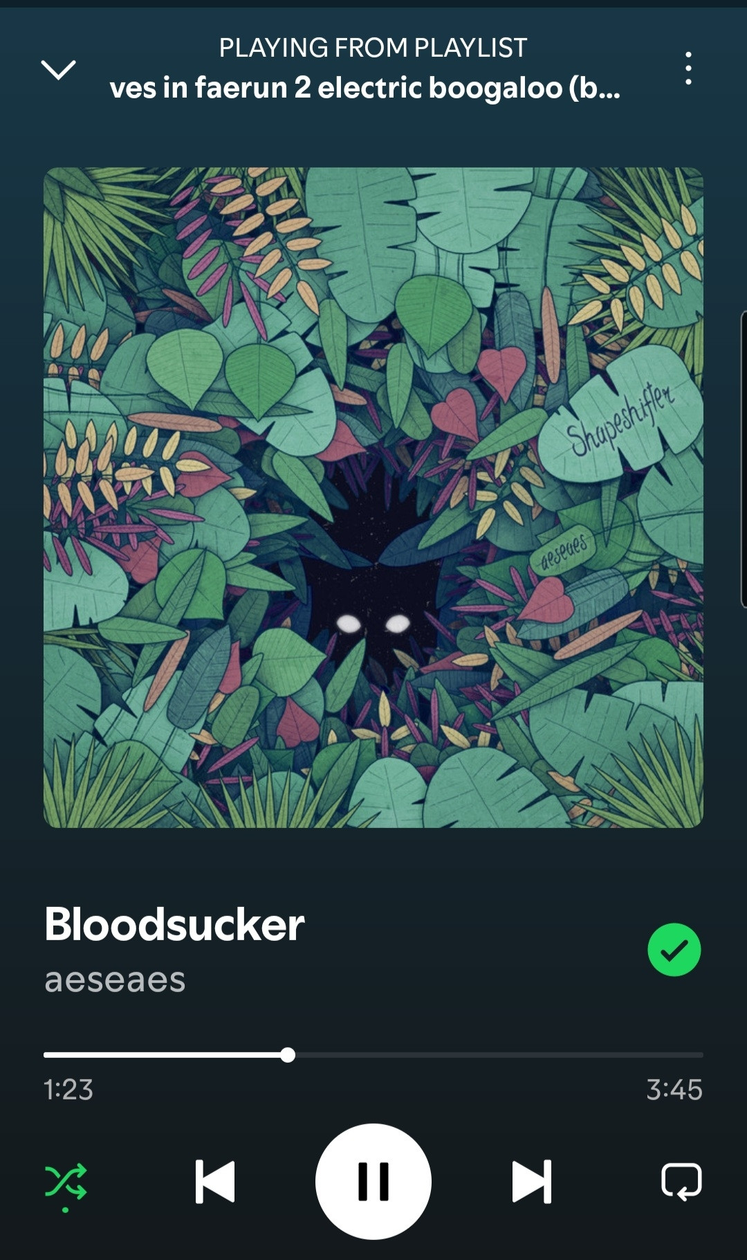 a screenshot of a song called Bloodsucker by aeseaes 