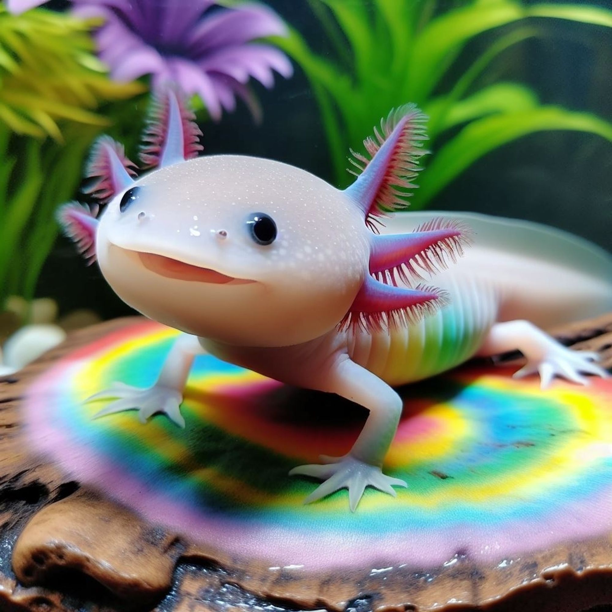 AI Generated rainbow axolotl