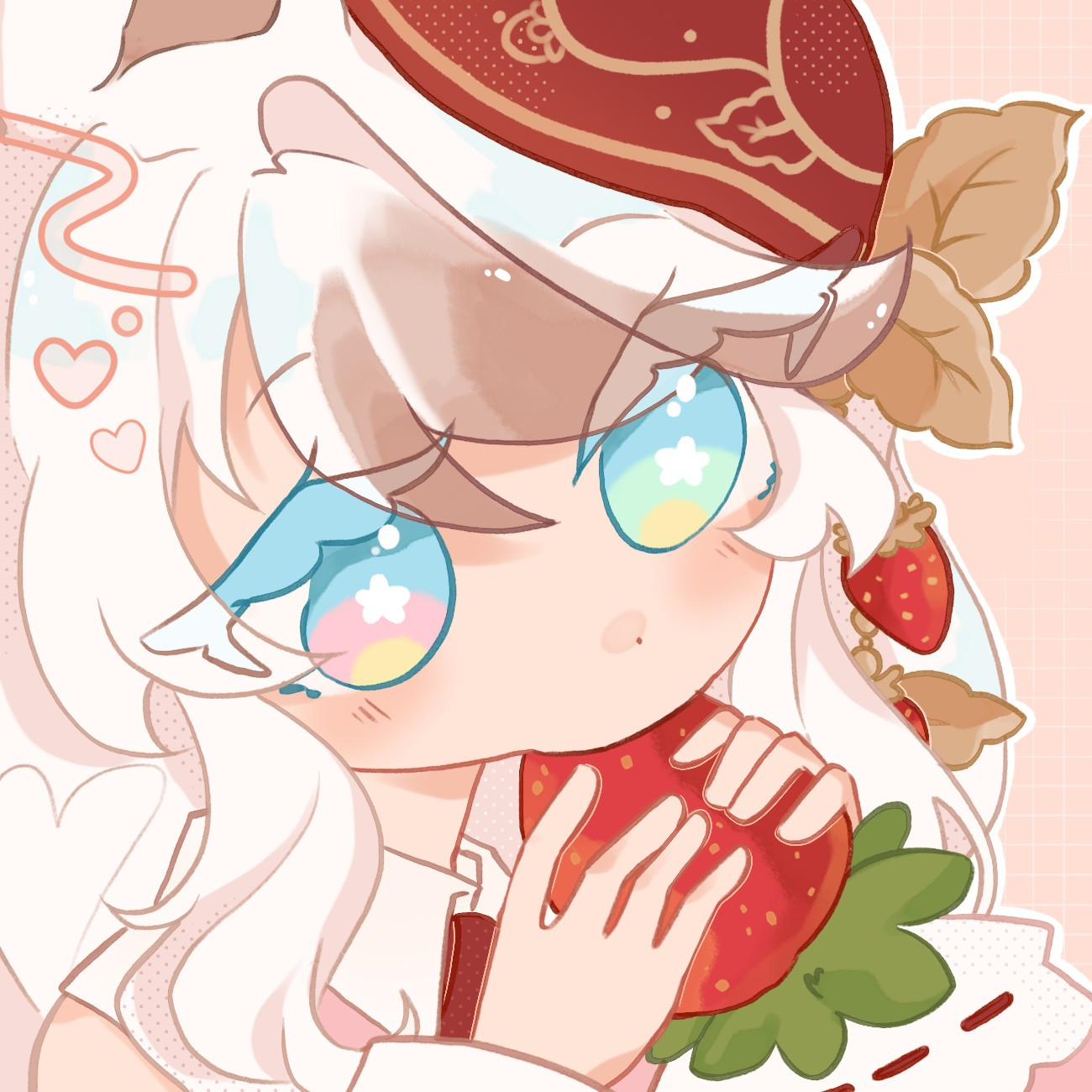 art piece of my vtuber oc eating a strawberry