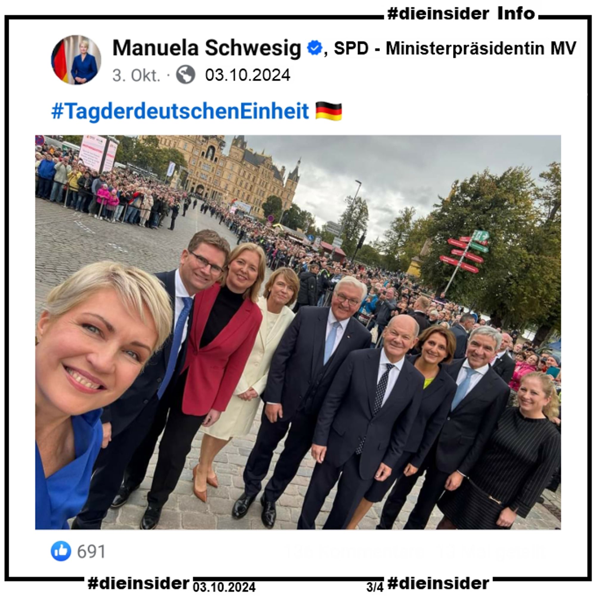 Auf Slide 3 zeigen wir als Info den Post von Manuela Schwesig mit dem Bild.
