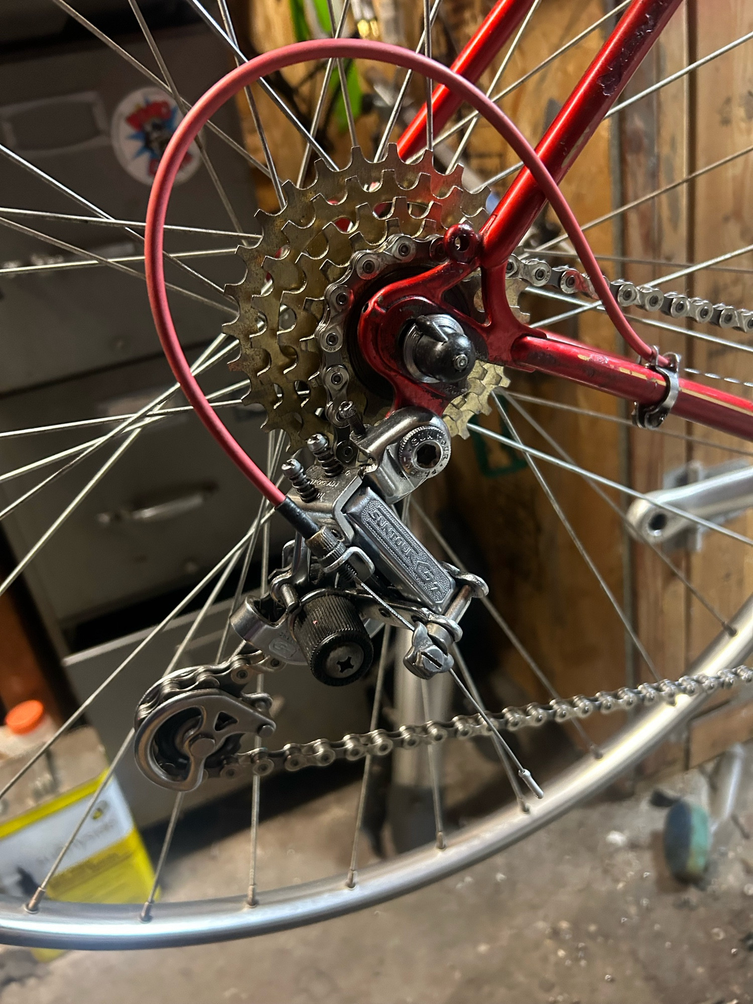 A properly functioning Suntour derailleur