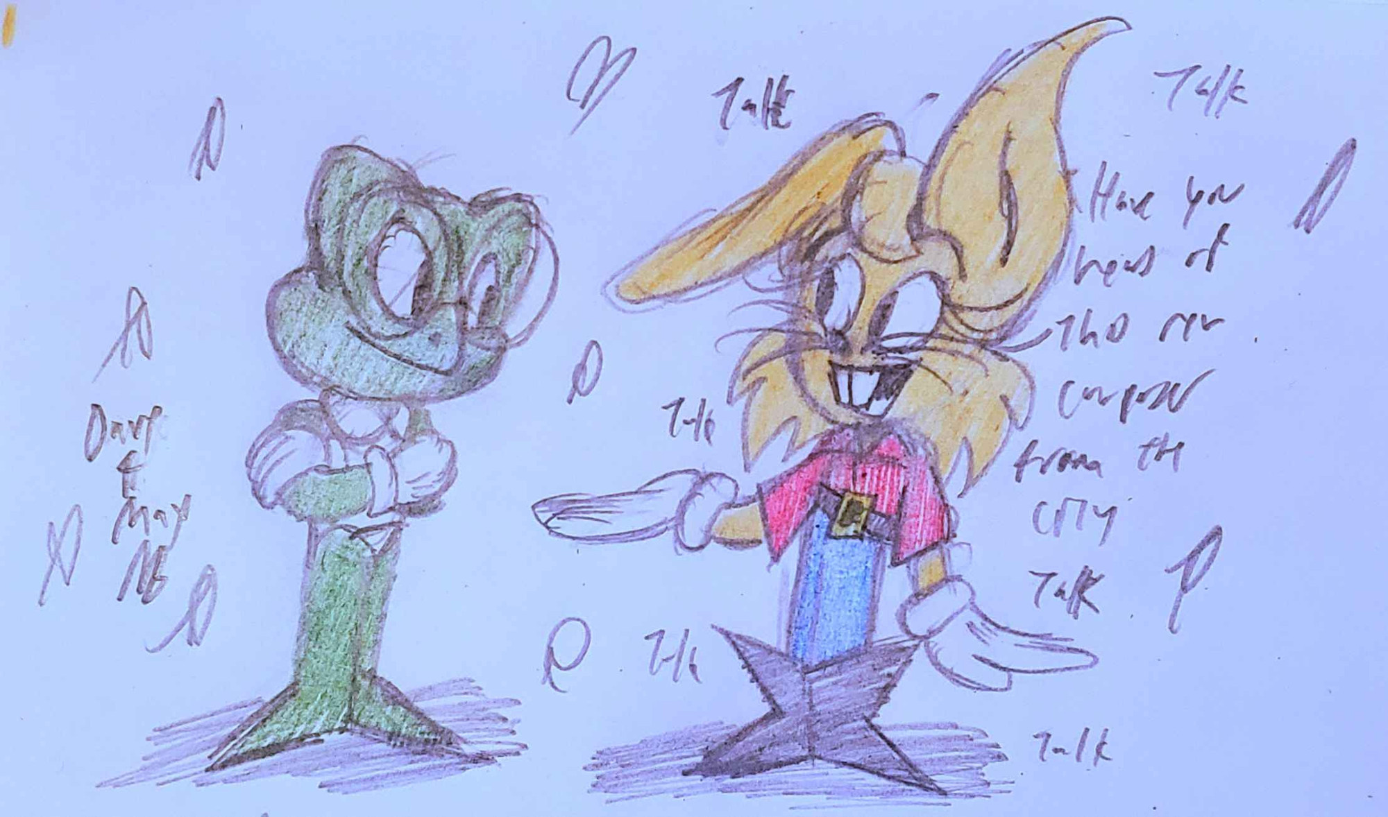 The tortoise and the hare talking about music; the Tortoise likes listening to the Hare talk a lot