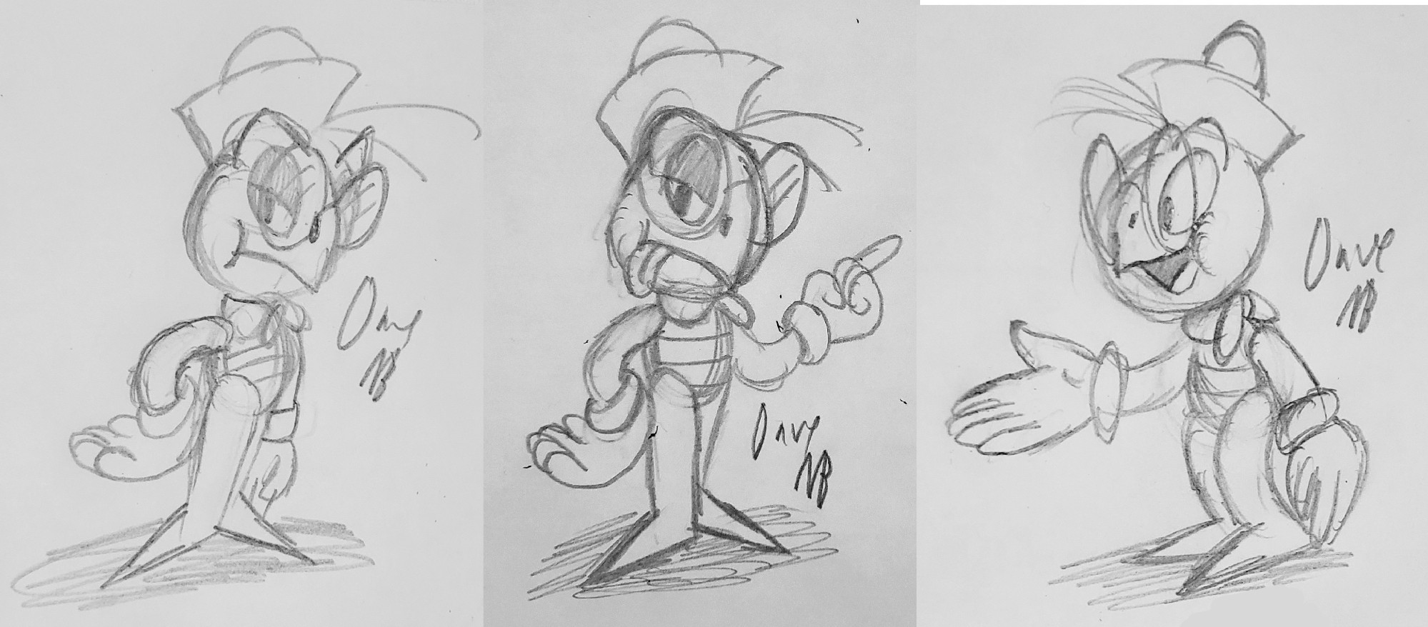 New sketches I did, to redesign Dave Benton into a cuter, "Turtlier" design... he'll now be able to enter the Turtle Club