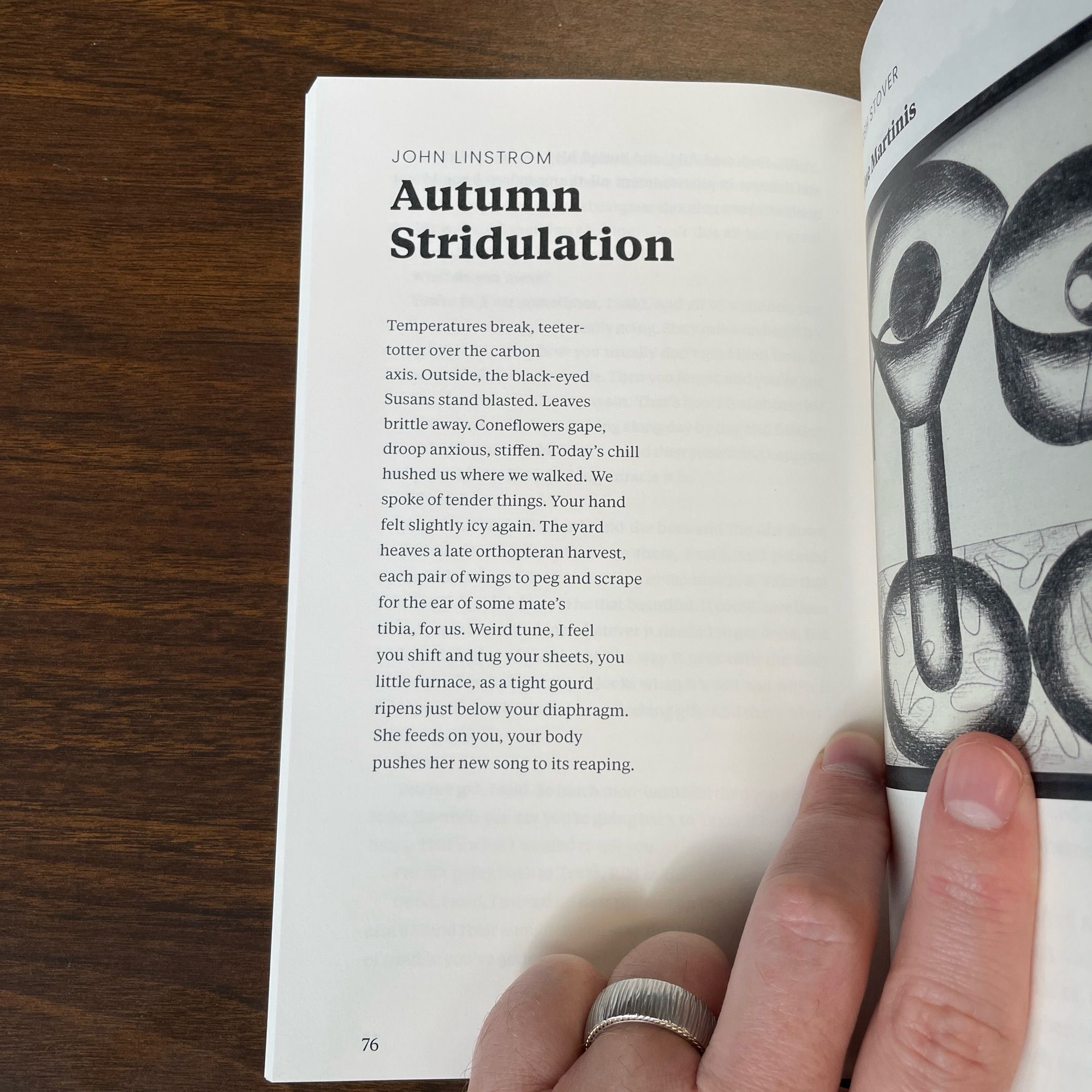 My poem “Autumn Stridulation” as it appears in the new issue of Northwest Review