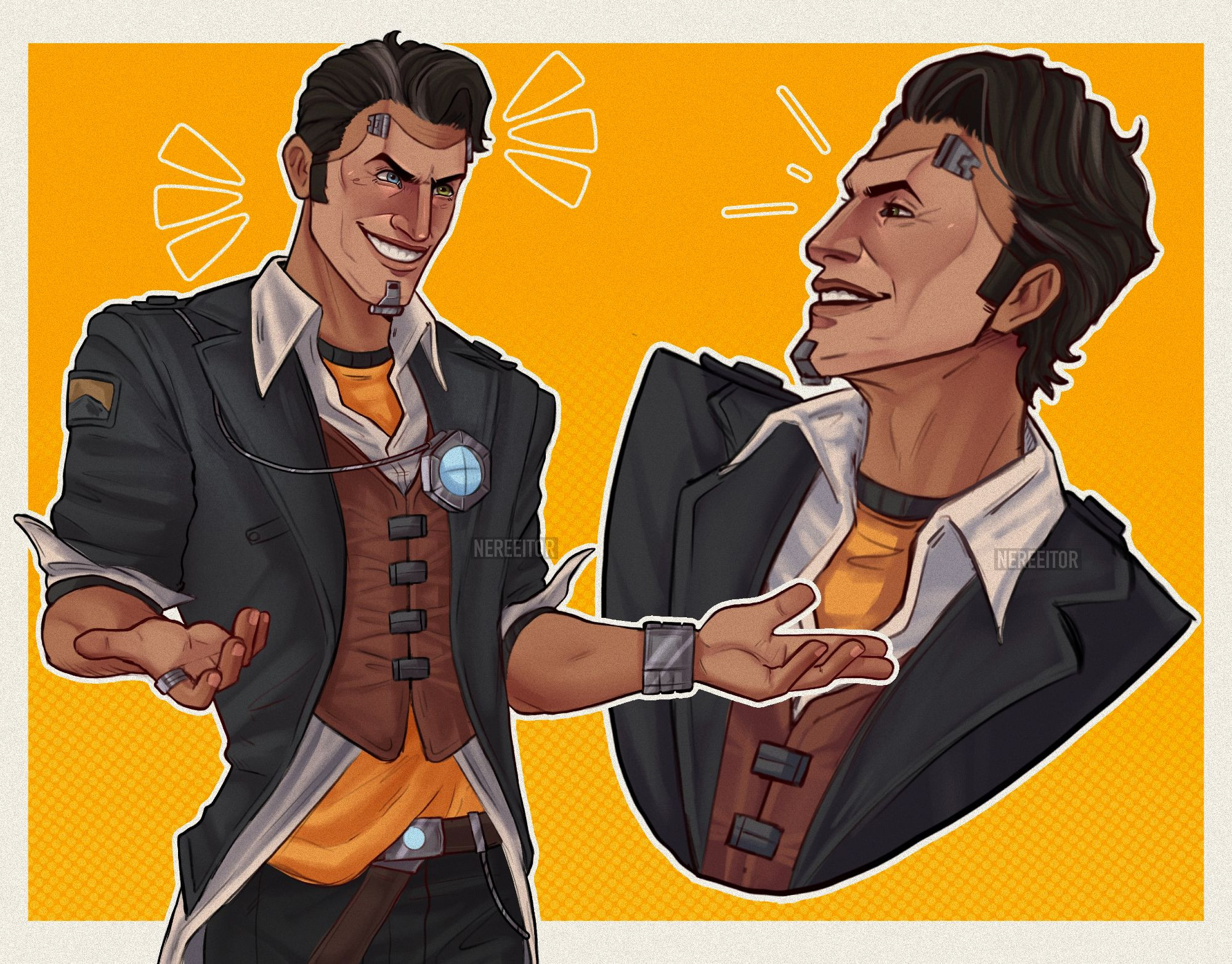 handsome jack from the hit game Borderlands 2 (I wanna punch him so bad)