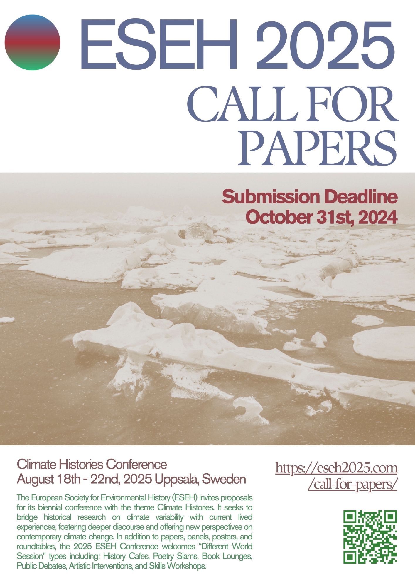 Flyer for the ESEH2025 conference and call for papers, for more information see https://eseh2025.com