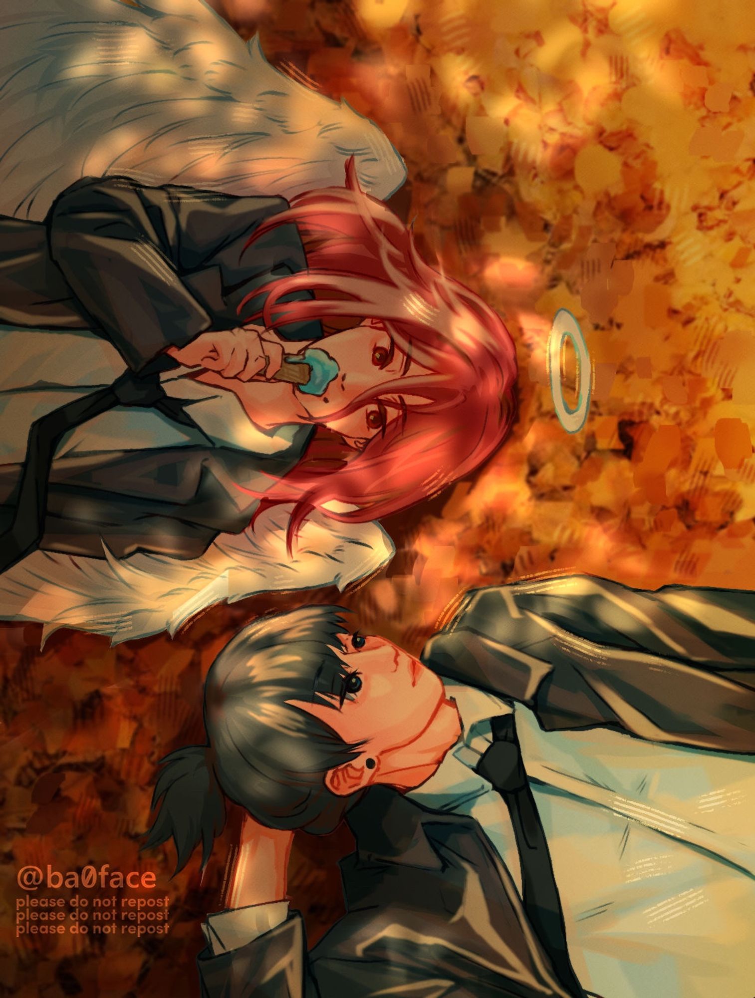 Chainsaw man Aki and demon Angel in autumn