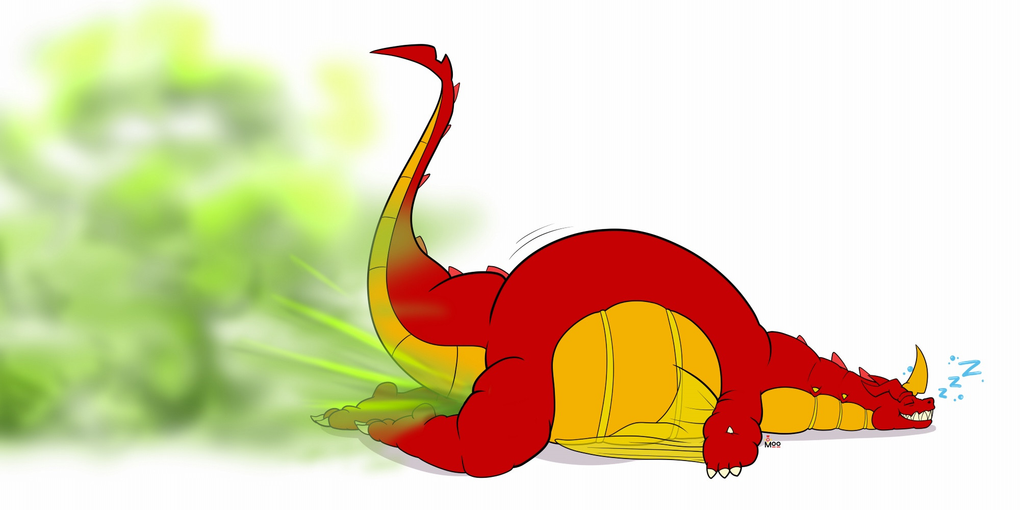 Little red derg sleeping and farting