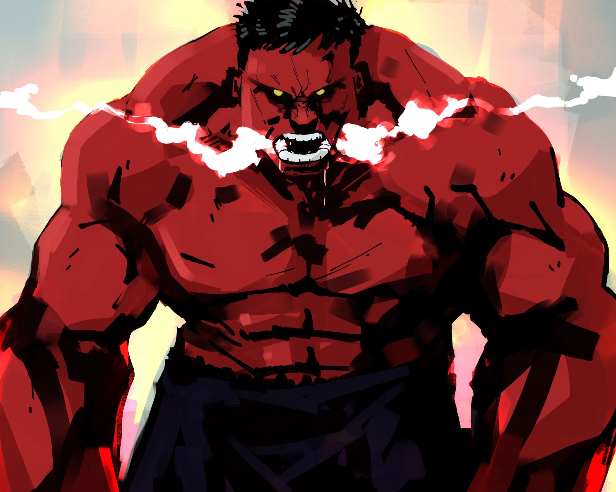 The red hulk breathing heavy