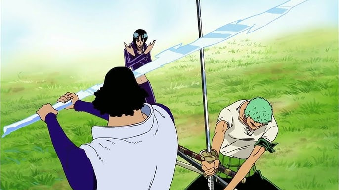 Zoro saves Robin from Aokiji