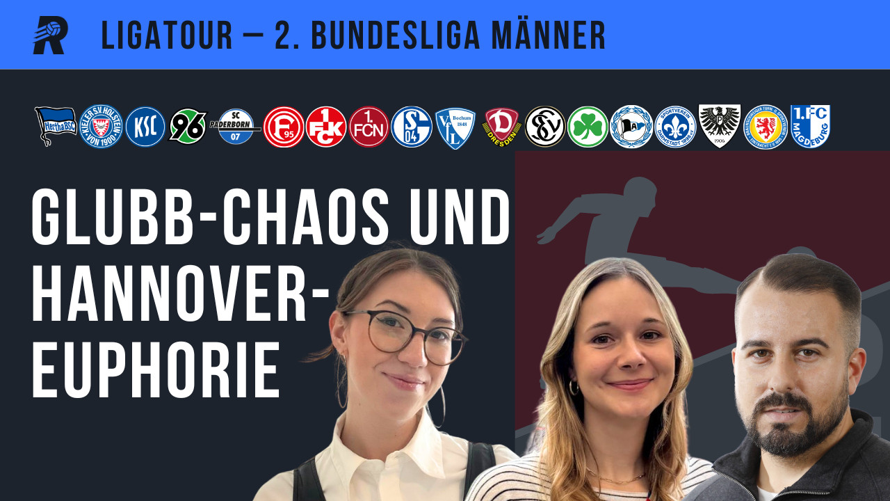 Ligatour - 2. Bundesliga Männer Thumbnail
Logos aller Achtzehn Vereine

Glubb-Chaos und Hannover-Euphorie

Profilbilder von Eva, Lisa und Michi