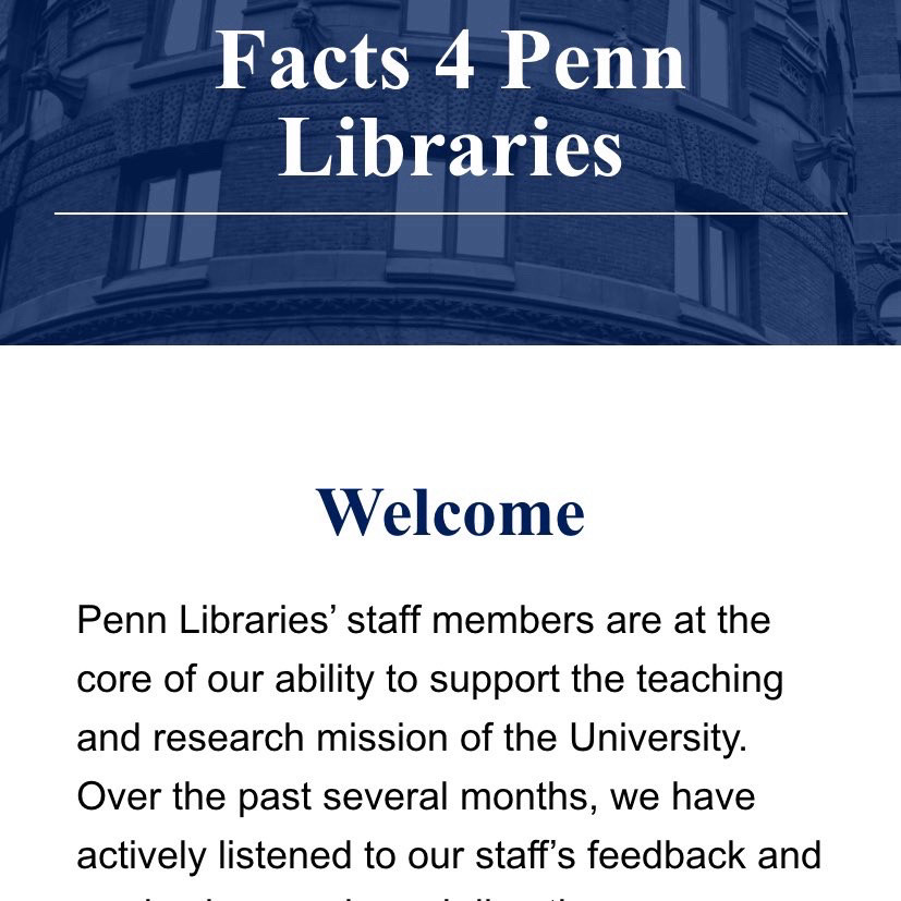 Screenshot of “Facts 4 Penn Libraries” website